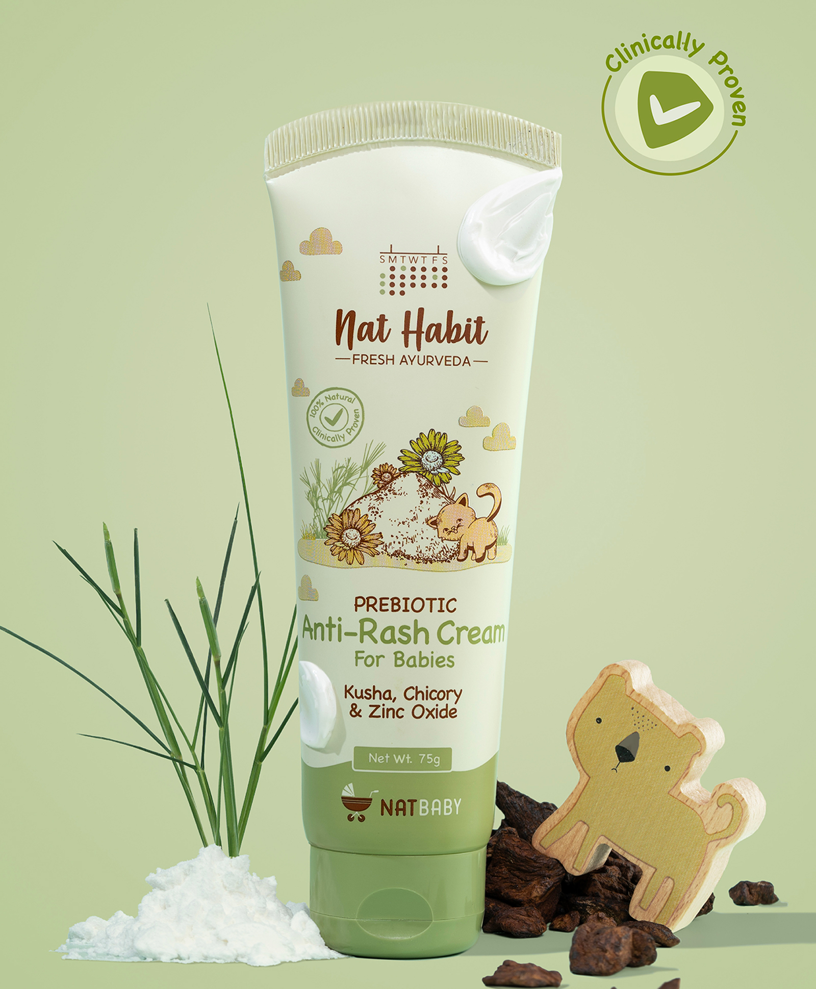 Nat Habit Baby Diaper Rash Cream with Kusha & Coconut Oil | Soothes, Heals & Strengthens Skin Barrier | 100% Natural, Chemical-Free & Safe for Newborns & Infants - 75 g-picture-21