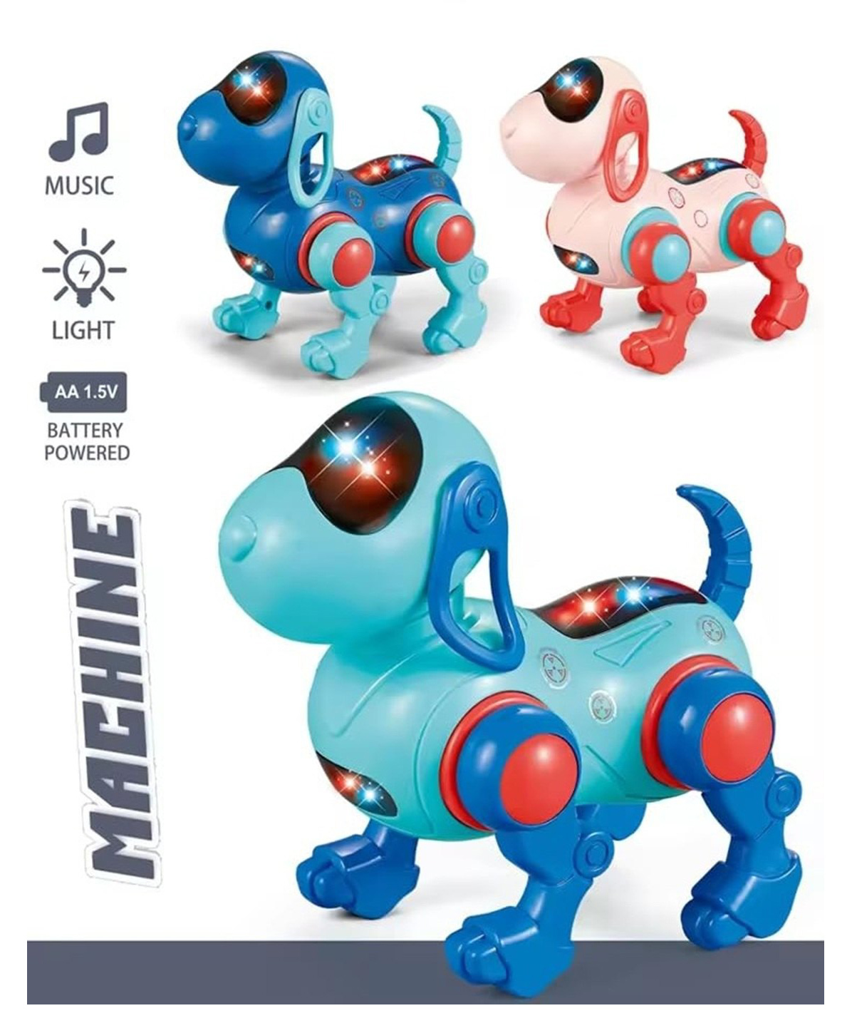 AKN TOYS Intelligent Robot Dog Toy for Kids , Interactive Play with Lights and Music ,Fun and Educational - PACK OF 1 - ( COLOR MAY VARY )-image-23