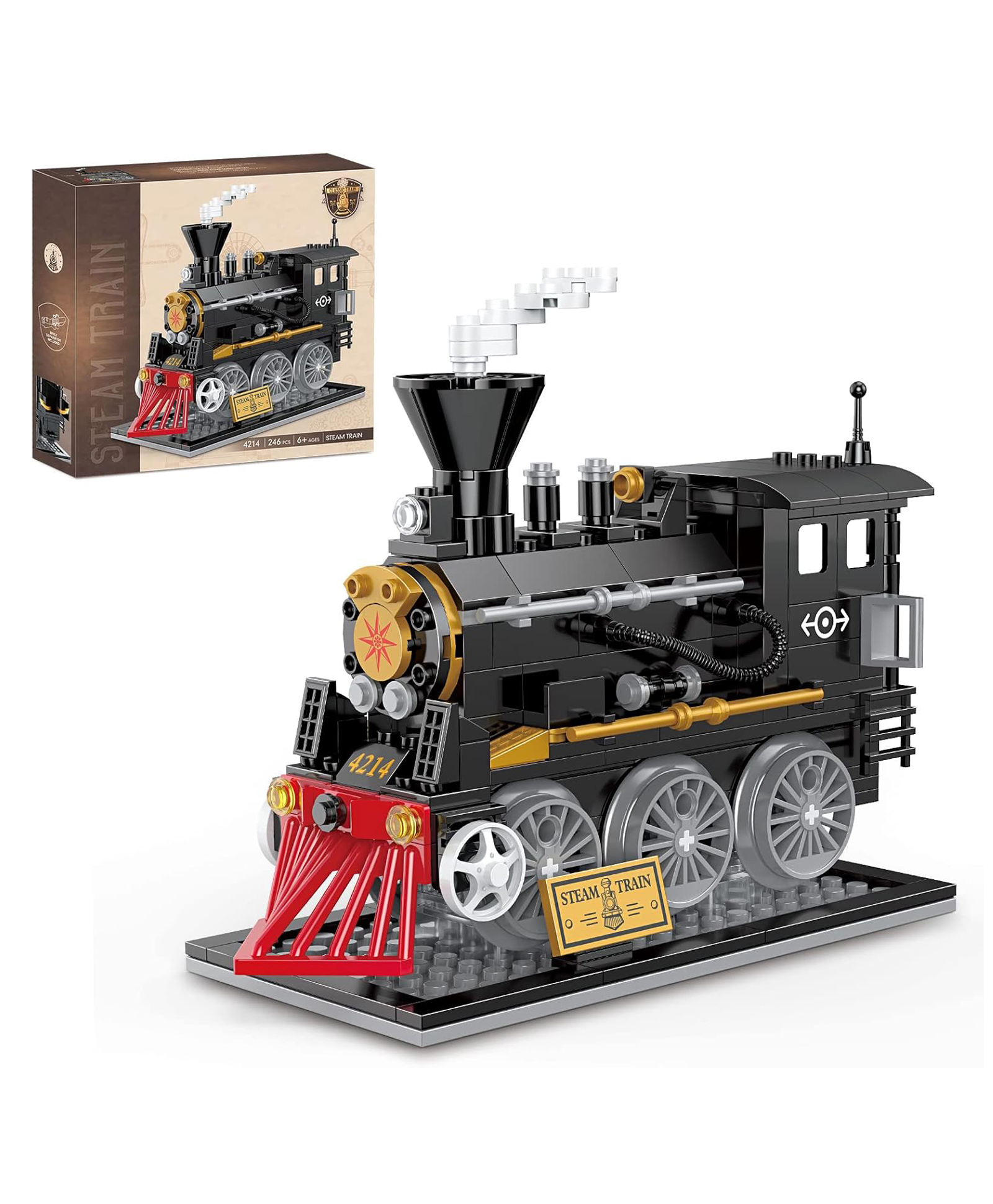 AKN TOYS City Steam Train Construction Toy Train Building Blocks Children's Train Play Set Educational Toy for Boys and Girls from 246 Pieces - PACK OF 1 - ( COLOR MAY VARY )-image-6