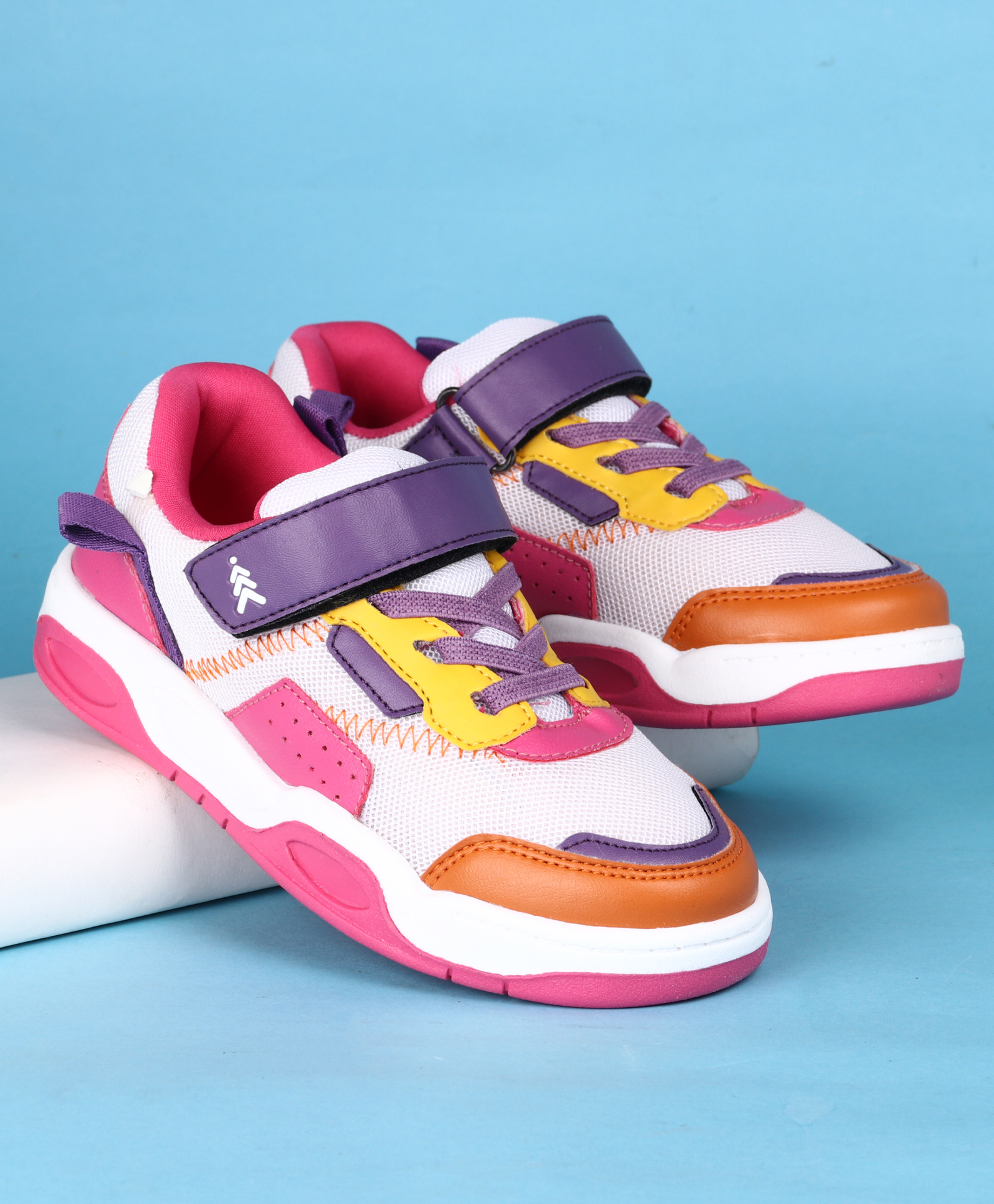 Pine Kids Velcro Closure Solid Casual Shoes - Pink & Purple