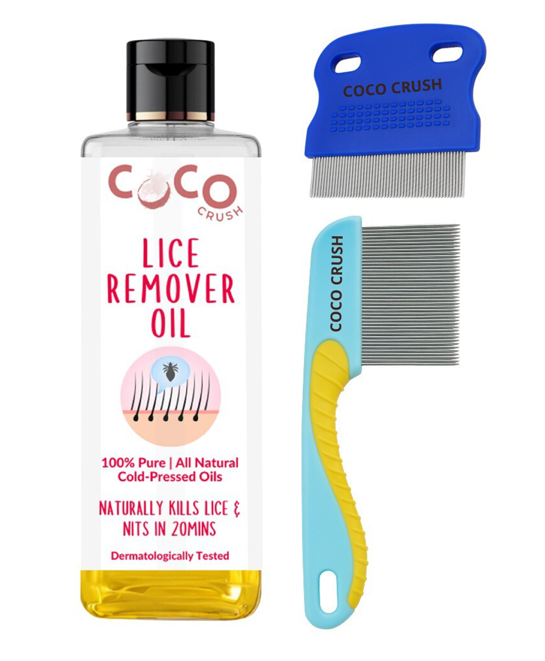 Coco Crush Lice Remover Hair Oil with Fine Teeth Nit Comb & Long Handle Lice Comb - 200 ml-image-38