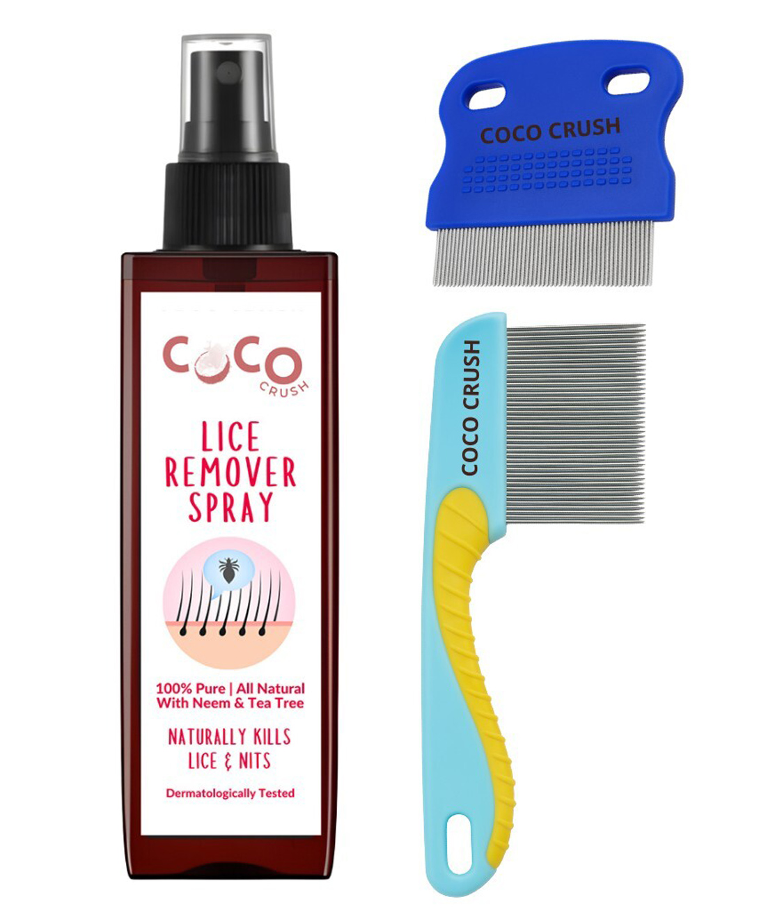 Coco Crush Anti Lice Hair Spray with Fine Teeth Nit Comb & Long Handle Lice Comb - Safe Natural Treatment for Kids & Adults 50 ml-picture-19