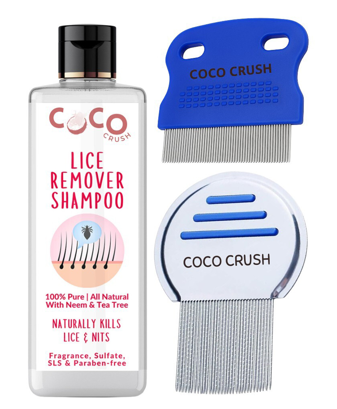Coco Crush Anti Lice & Nits Shampoo Kit - With Fine Teeth Nit Comb & Stainless Steel Lice Comb 50 ml-picture-11
