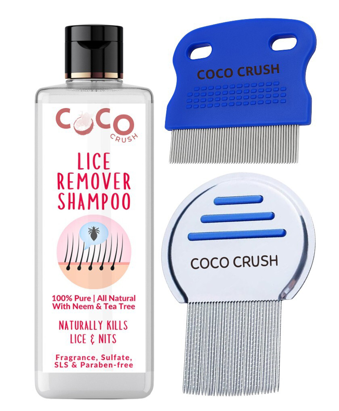 Coco Crush Anti Lice & Nits Shampoo Kit - With Fine Teeth Nit Comb & Stainless Steel Lice Comb 200 ml-picture-28