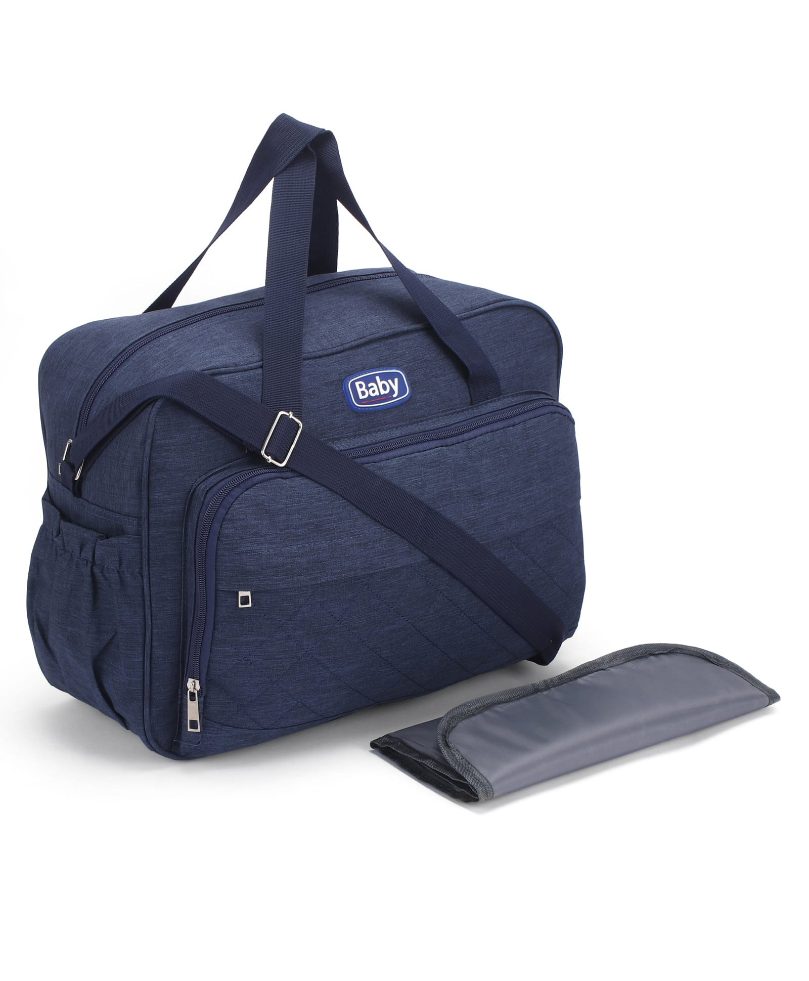fab n funky Premium Multipurpose Stylish Diaper Bag with Changing Mat Water Resistant Spacious Compartments 2 Side Bottle Pockets Multi-Compartment Organizer Blue-picture-38
