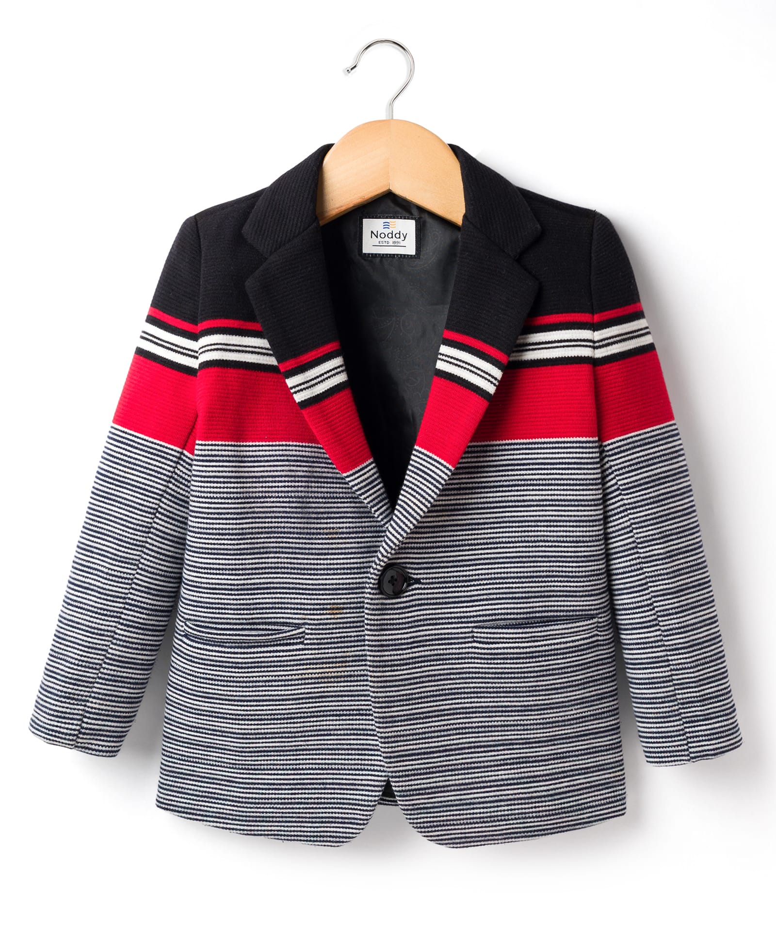 Noddy Full Sleeves Striped Blazer - Red-picture-23