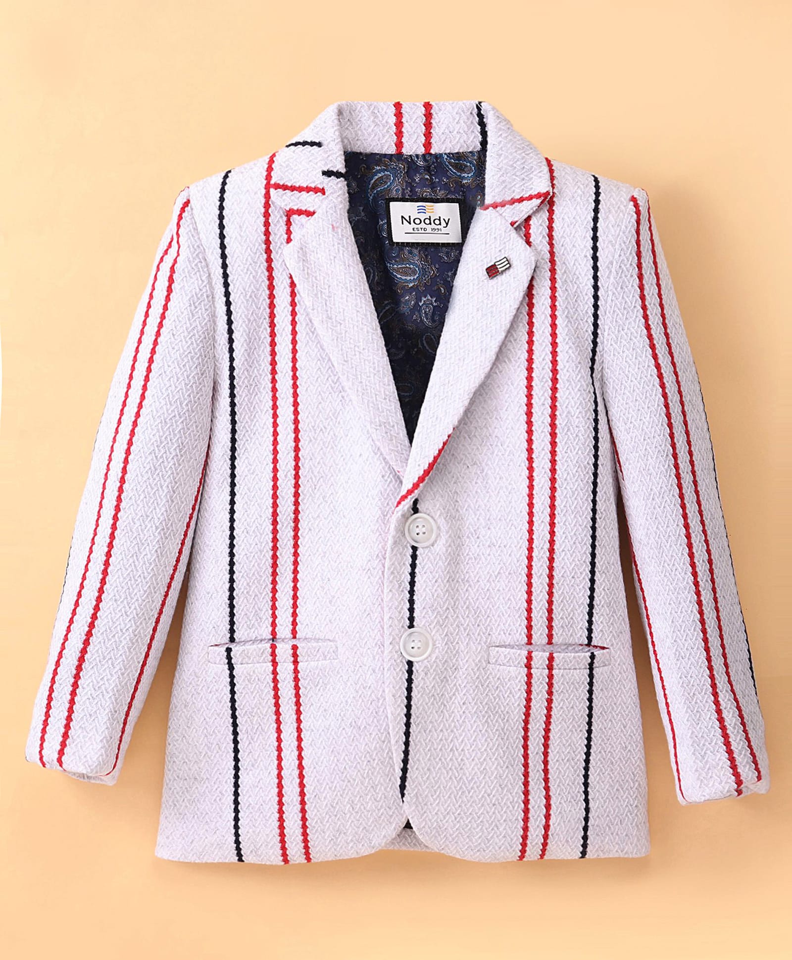 Noddy Full Sleeves Striped Blazer - Melange Grey-picture-22
