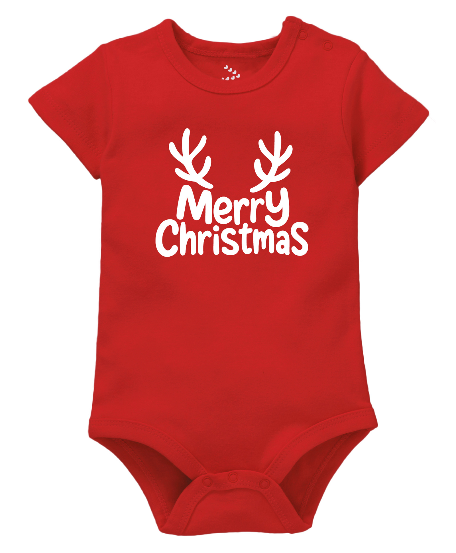 zeezeezoo Zeezeezo 100% Cotton Knit Christmas Theme Half Sleeves Merry Christmas Text Printed Onesie - Red-picture-10