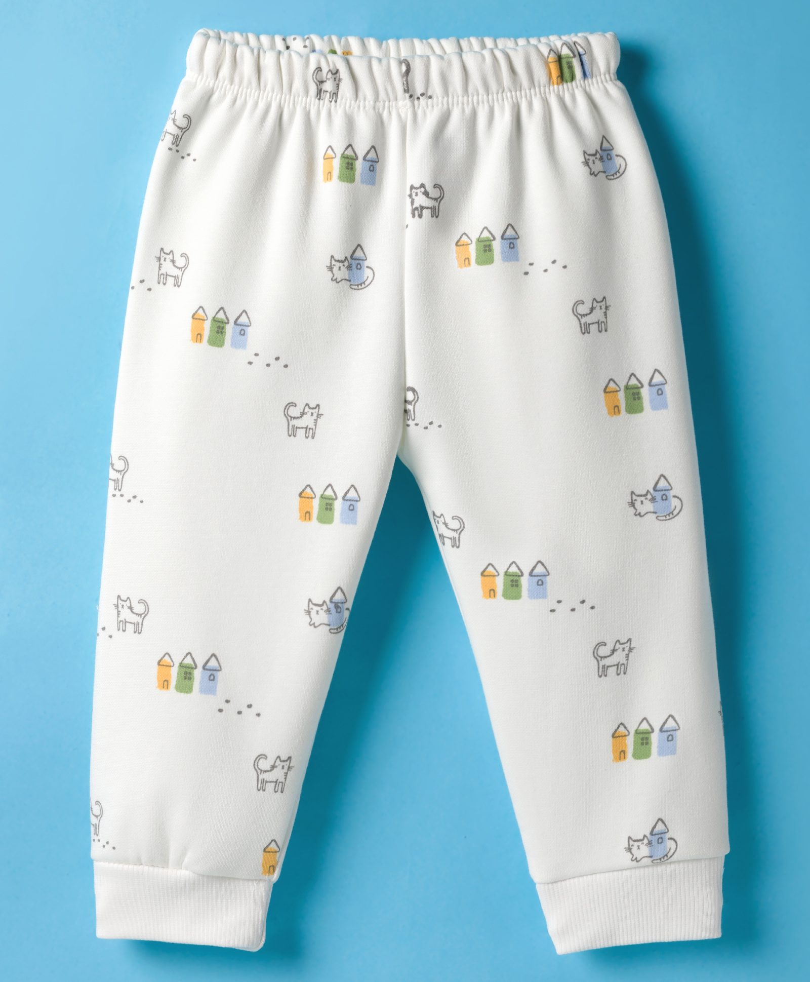 Simply Knit Full Length Fleece Pant With Animal Print - Off White-picture-12