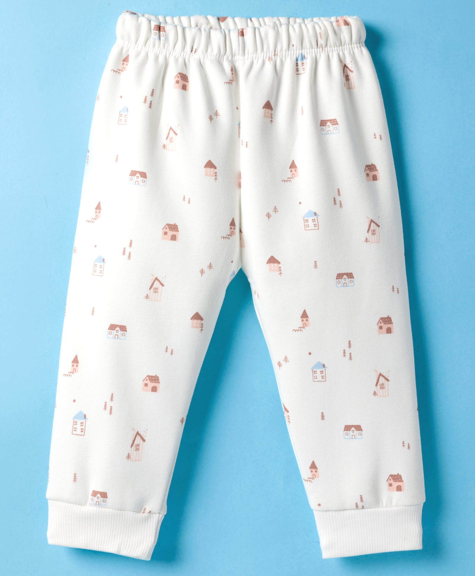 Simply Knit Full Length Fleece Pant With House Print - Off White-picture-28