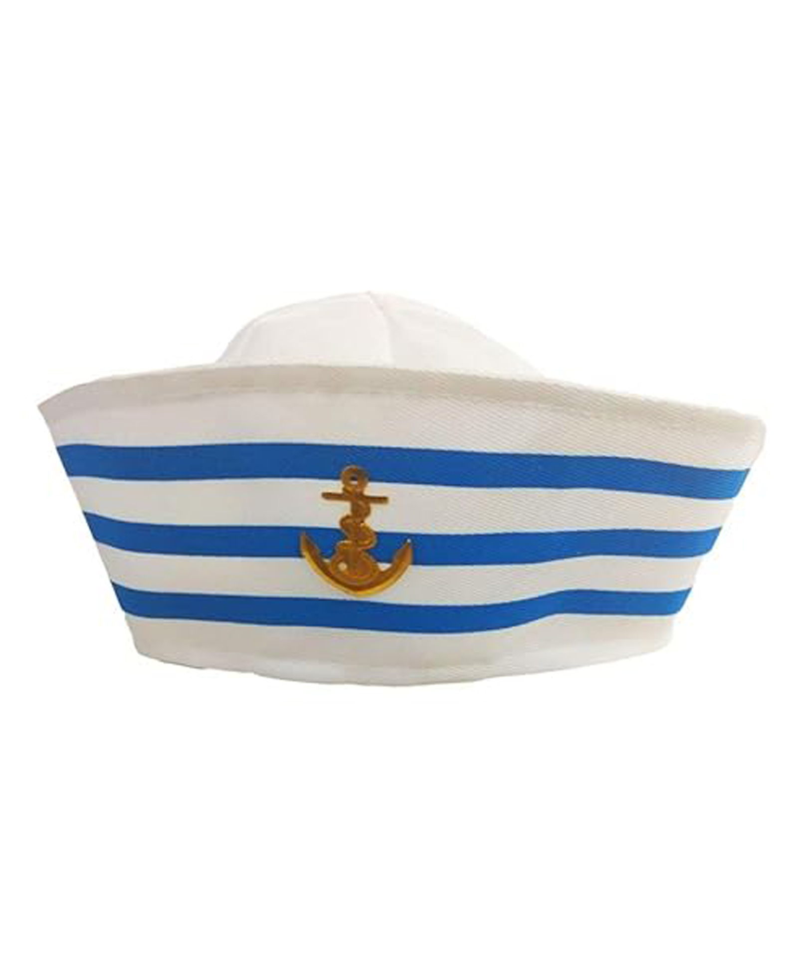 BookMyCostume Striped & Embellished Marine Sailor Cap - White & Blue-image-35