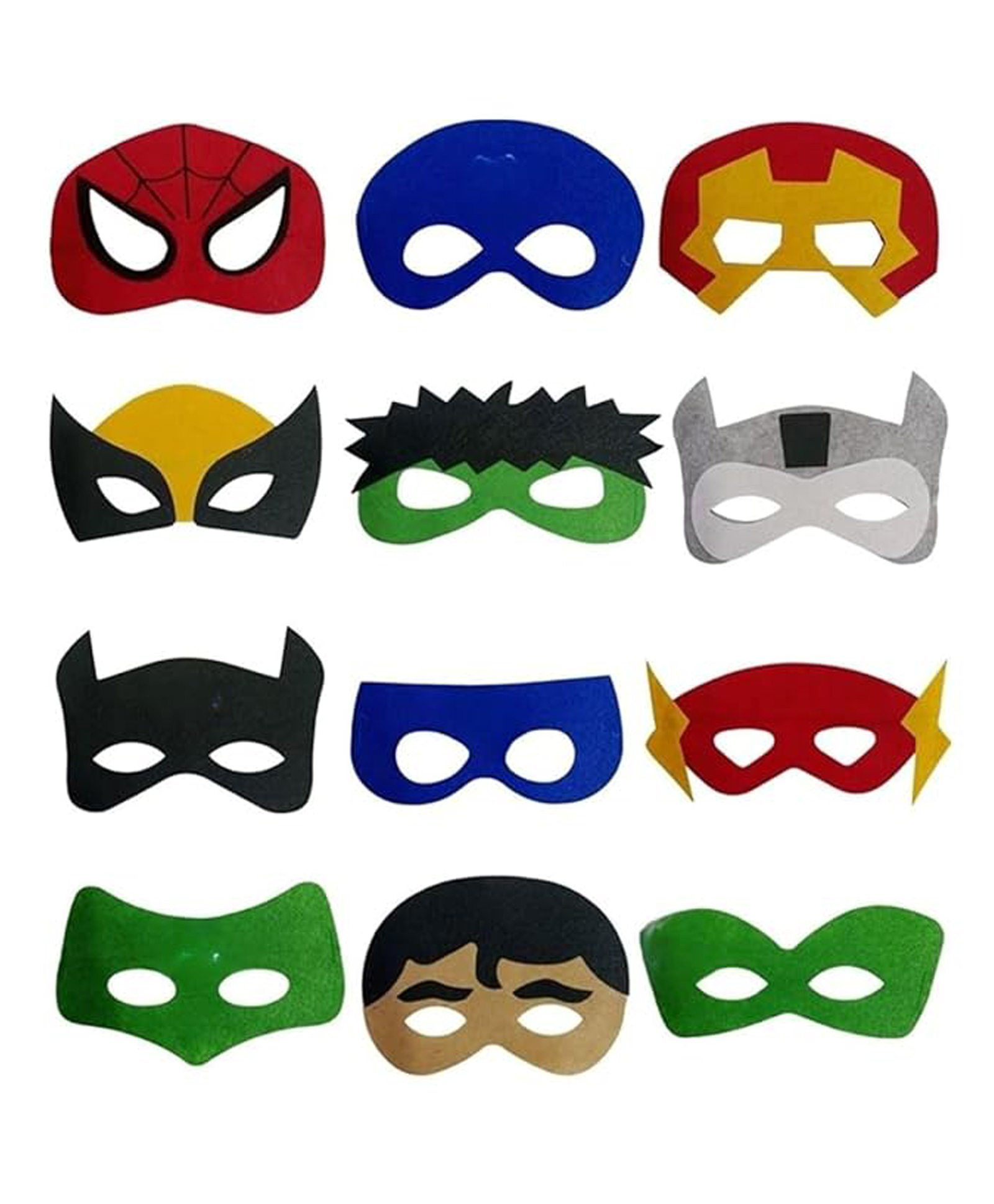 BookMyCostume Set Of 12 Halloween Theme Spiderman & Marvel Avengers Eye Masks Accessories - Multi Colour-picture-18