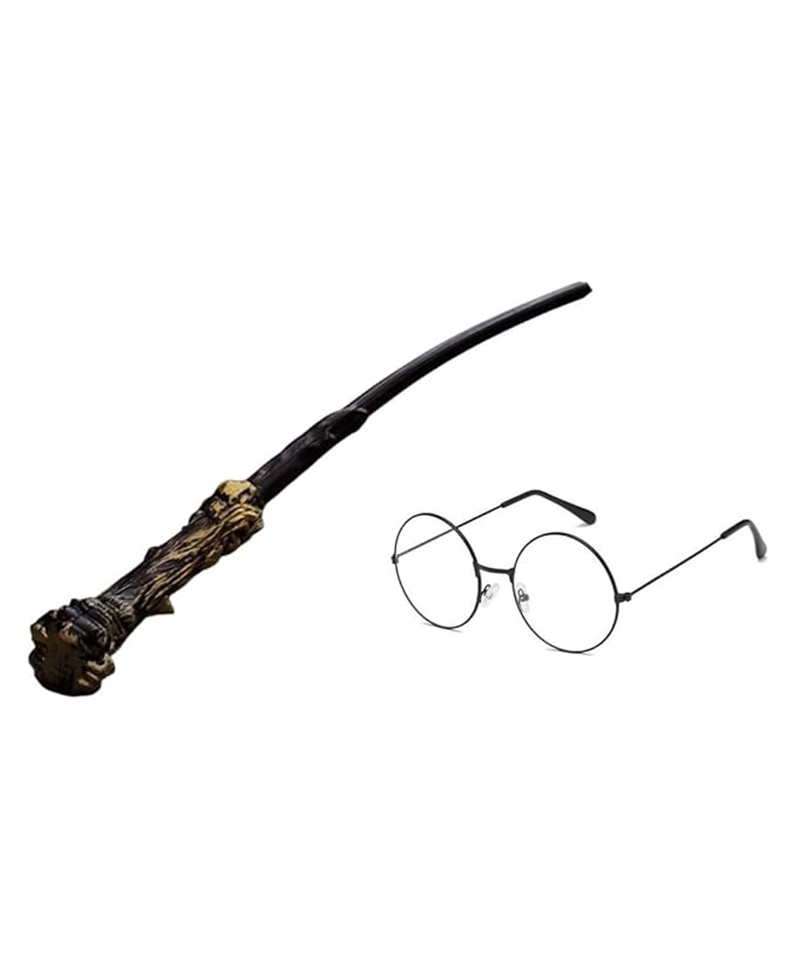 BookMyCostume Halloween Theme Harry Potter Wizard Wand and Round Glasses Costume Accessory Set - Black-image-31