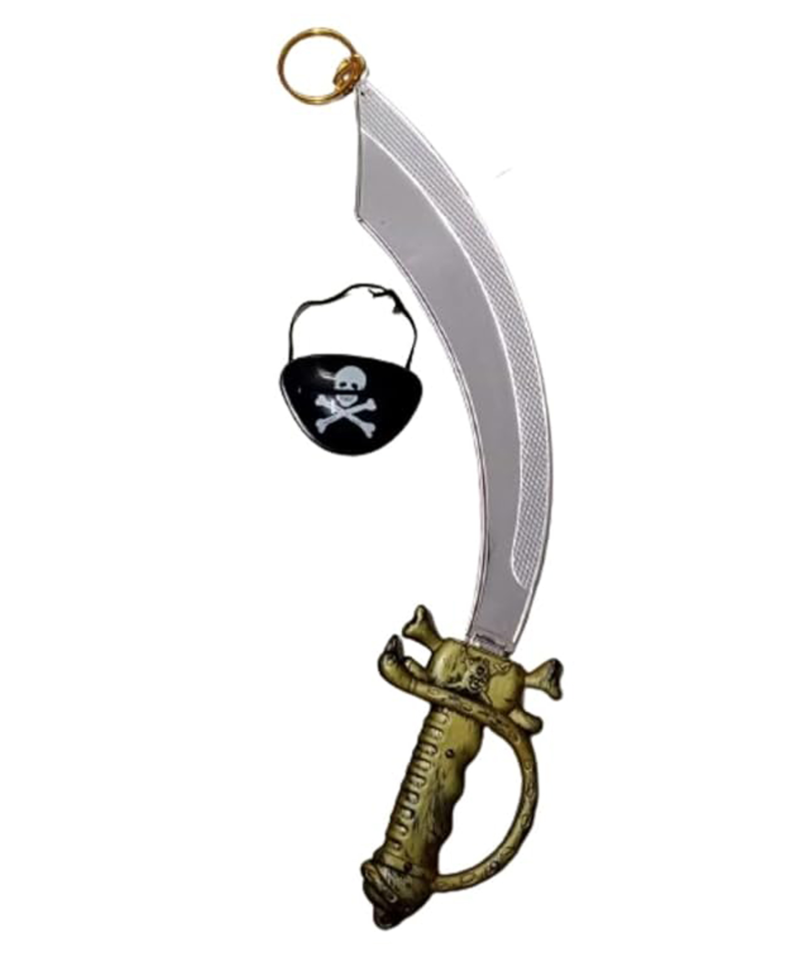BookMyCostume Halloween Theme Cutlass Sword Eye Patch & Earring Costume Accessory Set - Silver & Golden-image-5