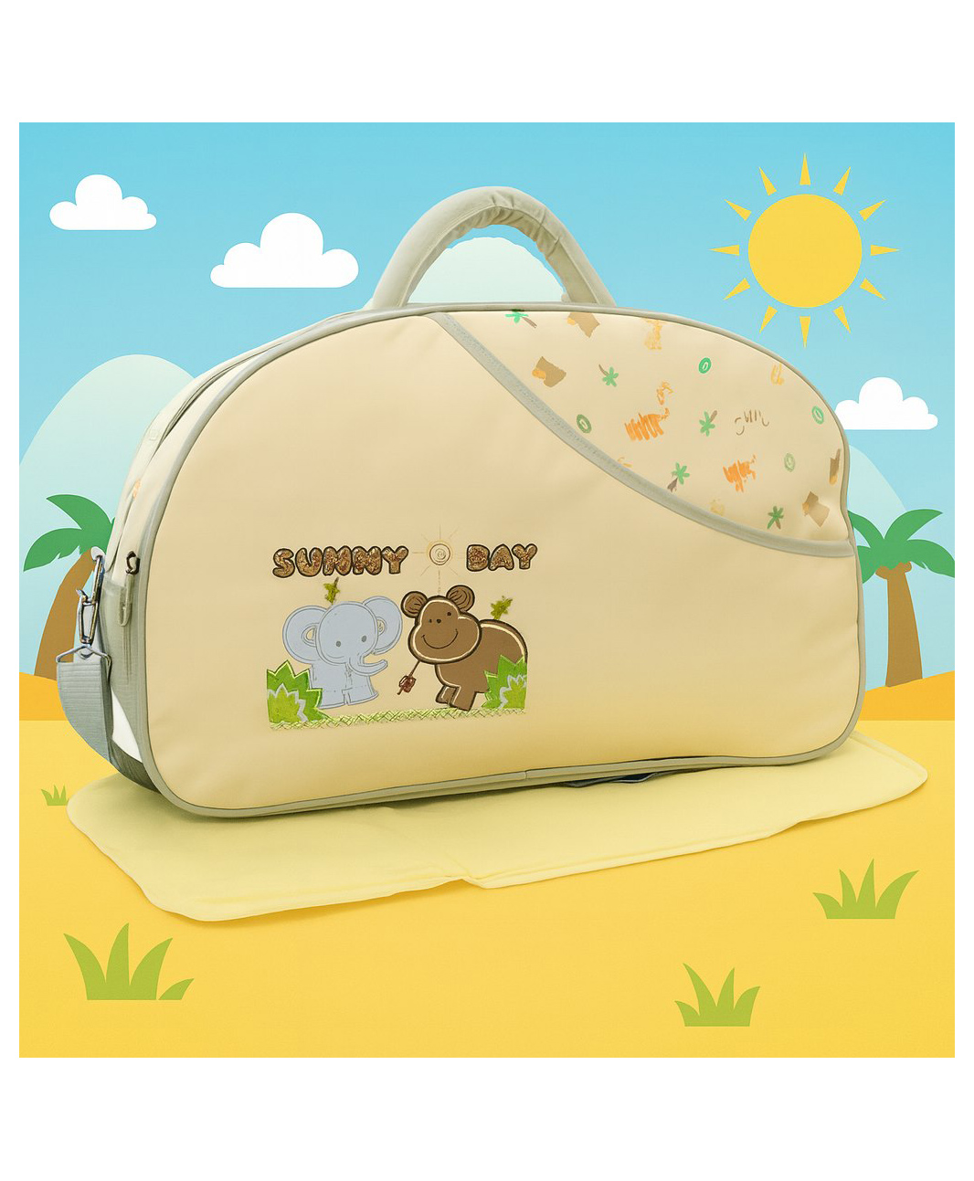 Totilo Unique Ideas New Born Baby Multipurpose Polyester Diaper/Mother Bag with Holder Diaper Changing Multi Compartment - Cream-picture-23