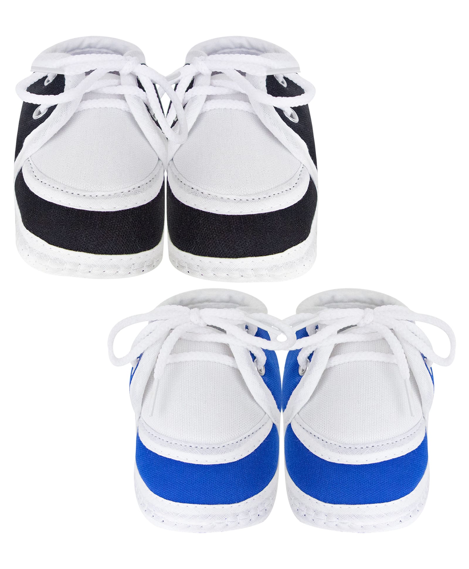 Neska Moda Cotton Pack Of 2 Solid Lace Up Booties - Blue & Black-image-19