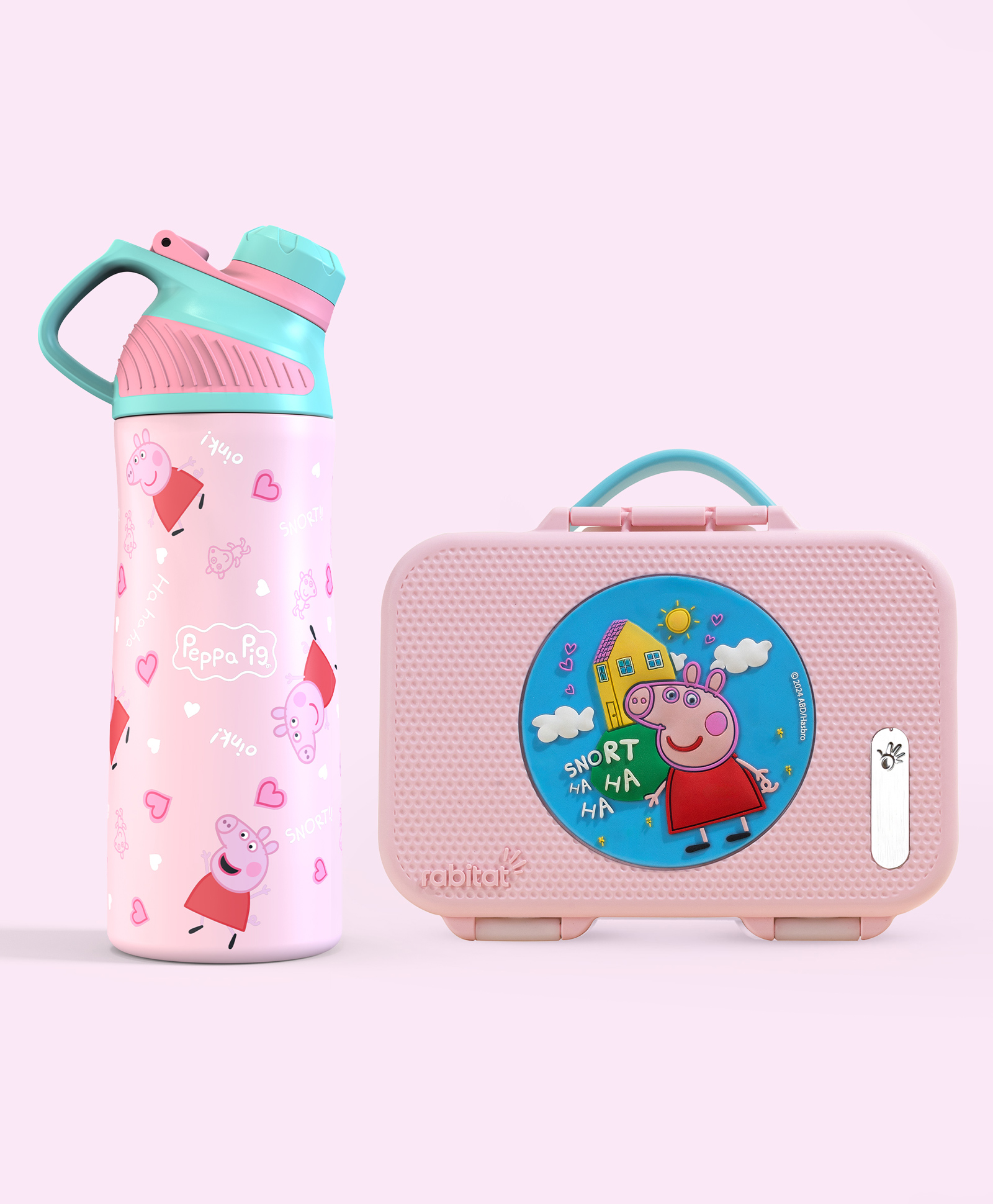 Rabitat Water Bottle & Lunch Box Delight Duo Peppa Pig Zylo Fun Pop & Munchbee Sweet Home Edition - 550 ml-image-42