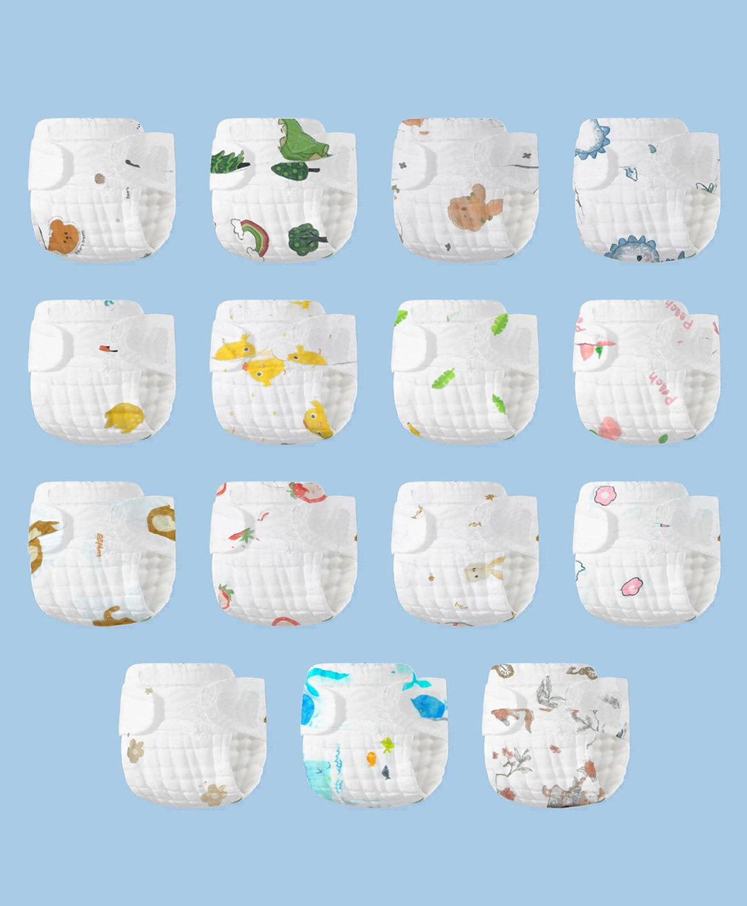 Honor Your Home 100% Cotton Muslin (6 Layer) Nappy Set Small Pack Of 3 - White