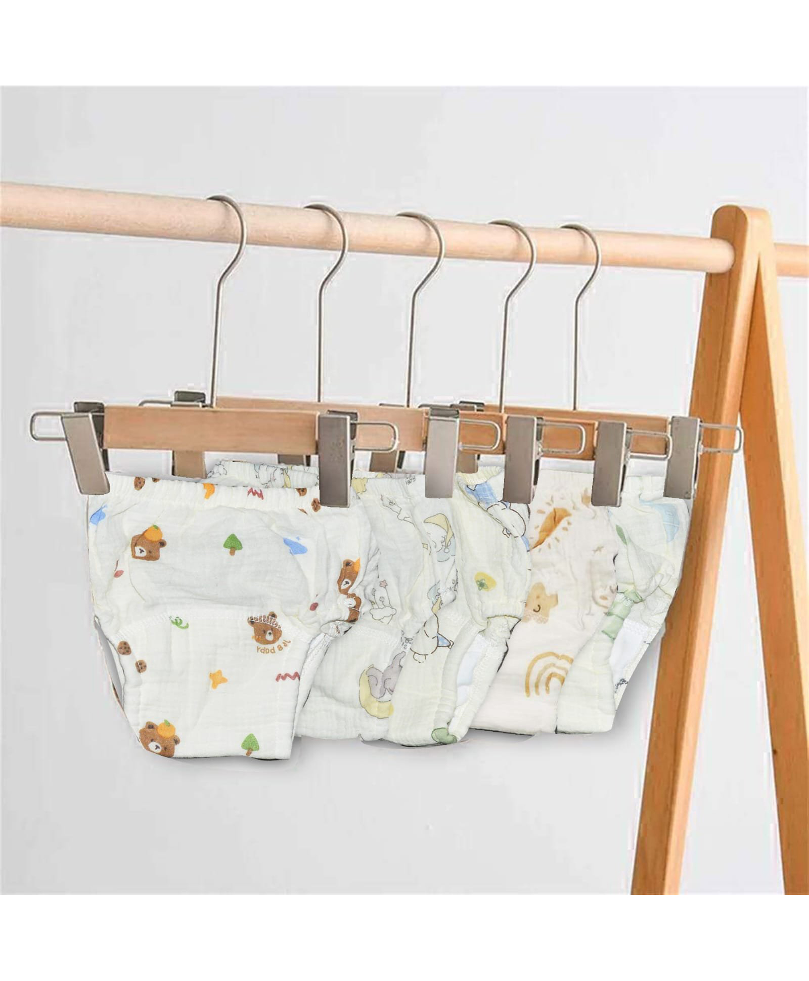 HONOR YOUR HOME 100% Muslin Padded training Pants for Babies - Pack of 3 | Reusable Pull-Up Underwear for Growing Babies | Dry-Feel Top Layer & Multi-Layer Padding for Diaper-Free Time (0-3 MONTHS)-image-37
