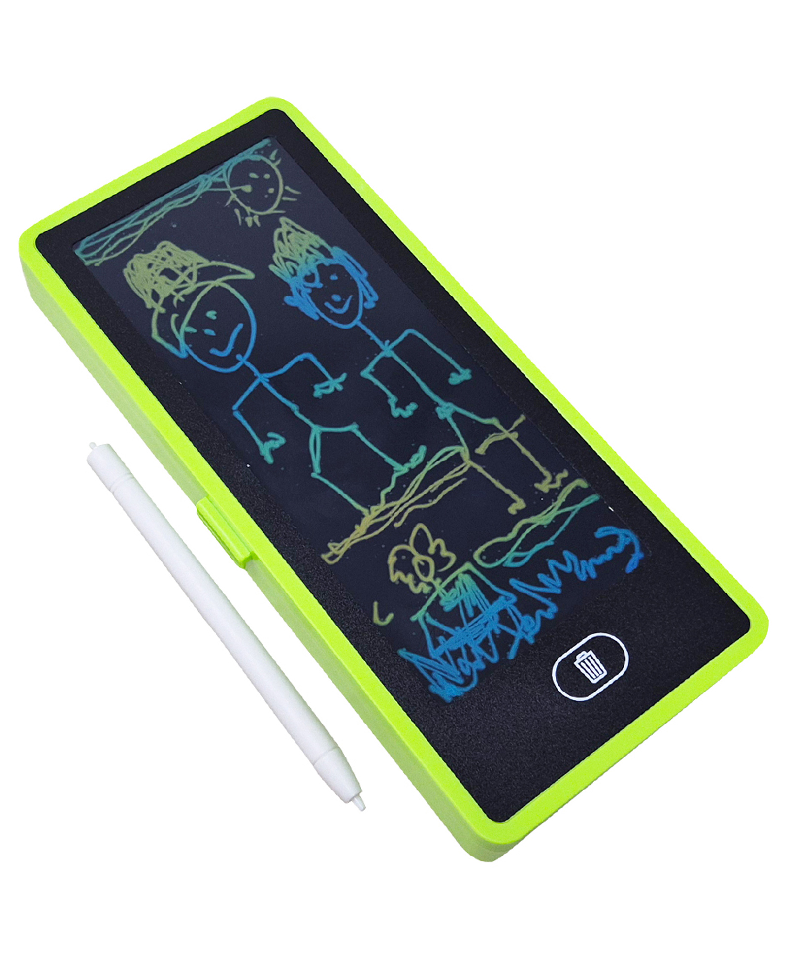Parteet Magical Unique Pencil Box with LCD Screen Writing Pen with Erase Button and Birthday Party Return Gift, Pencil Box for Kids (GREEN)-image-7