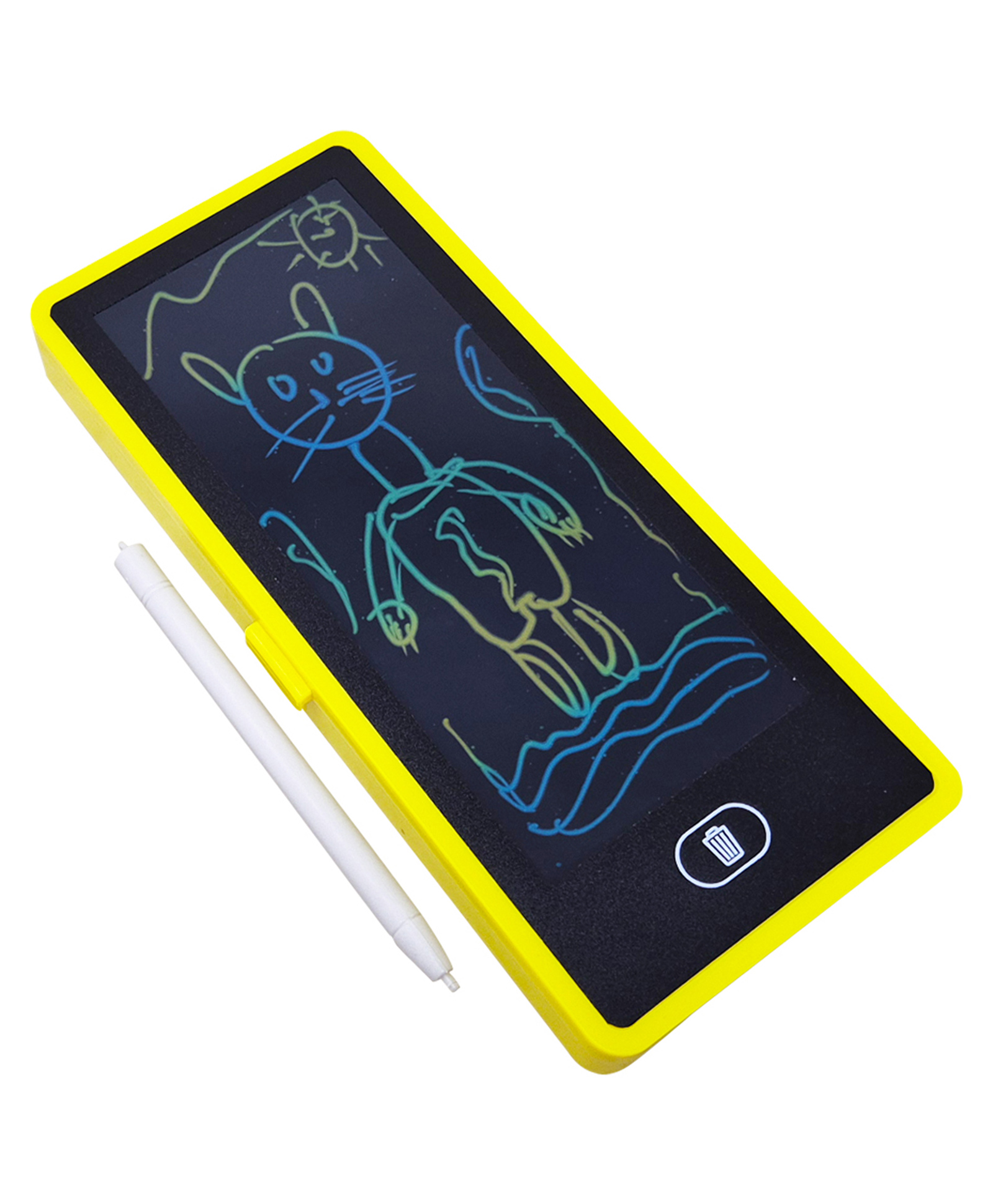 Parteet Magical Unique Pencil Box with LCD Screen Writing Pen with Erase Button and Birthday Party Return Gift, Pencil Box for Kids (YELLOW)-image-19