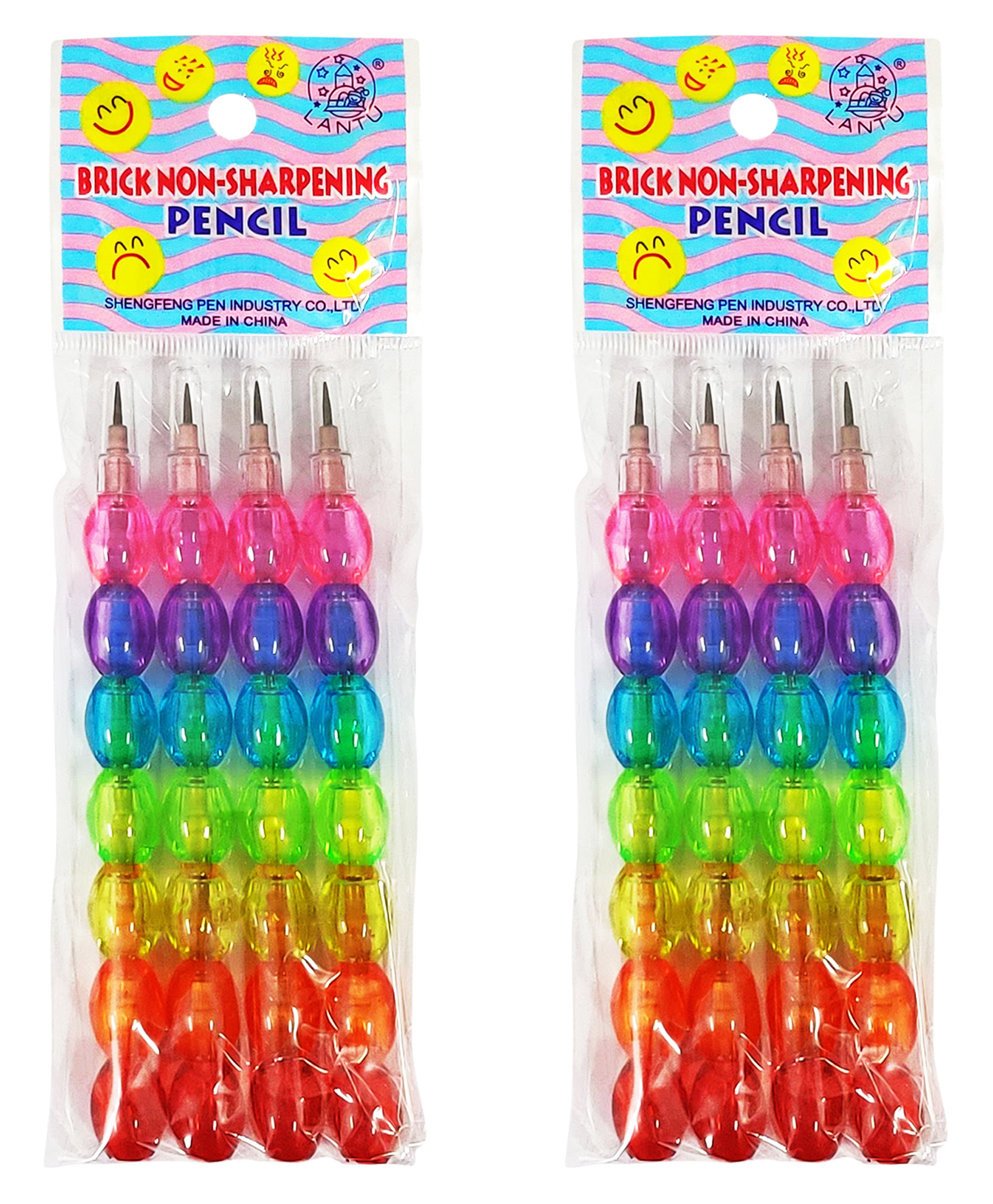 PARTEET Lentu Stack Pencil Pre Sharped Non Sharpening Rainbow Colorful Pencils, Birthday Party Return Gifts for Kids (Multicolor) (Total 8 Pencils)-image-49