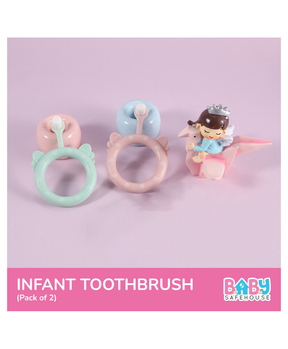 BabySafeHouse Infant Toothbrush with Extra Soft PBT Bristles for 6 months- 3 years, Easy Grip, Effective Cleaning for Teething Infants (Pack of 2)-image-15