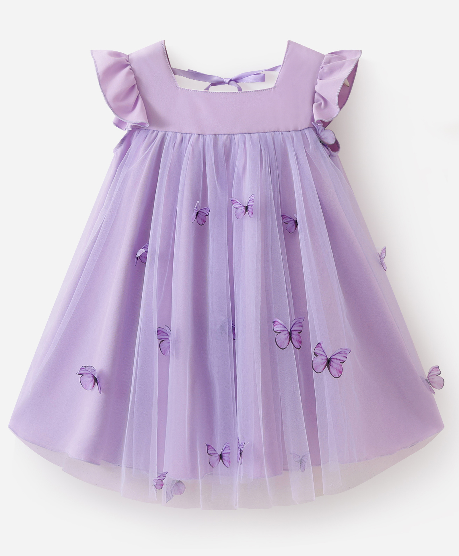 Mark & Mia Sleeveless Party Dress With Butterfly Applique - Purple-image-43