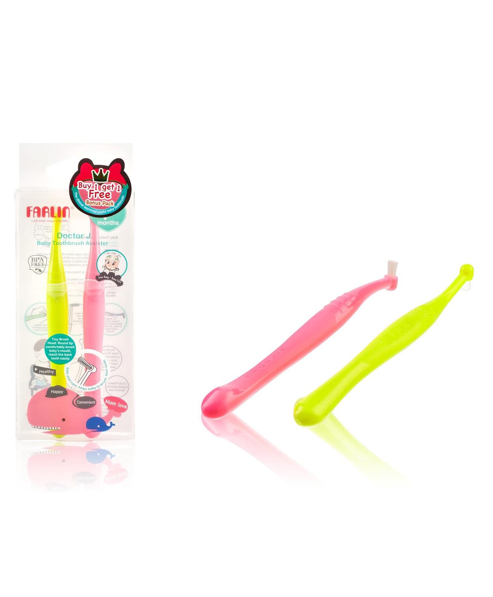 Farlin BB-40011 Baby Toothbrush Assister, Baby Oral & Healthcare Essentials Set, Infant Toothbrush, Tongue Cleaner, Gum Cleaner, Nasal Aspirator, Medicine Feeder, Safe & Gentle for Newborns & Toddlers-picture-21