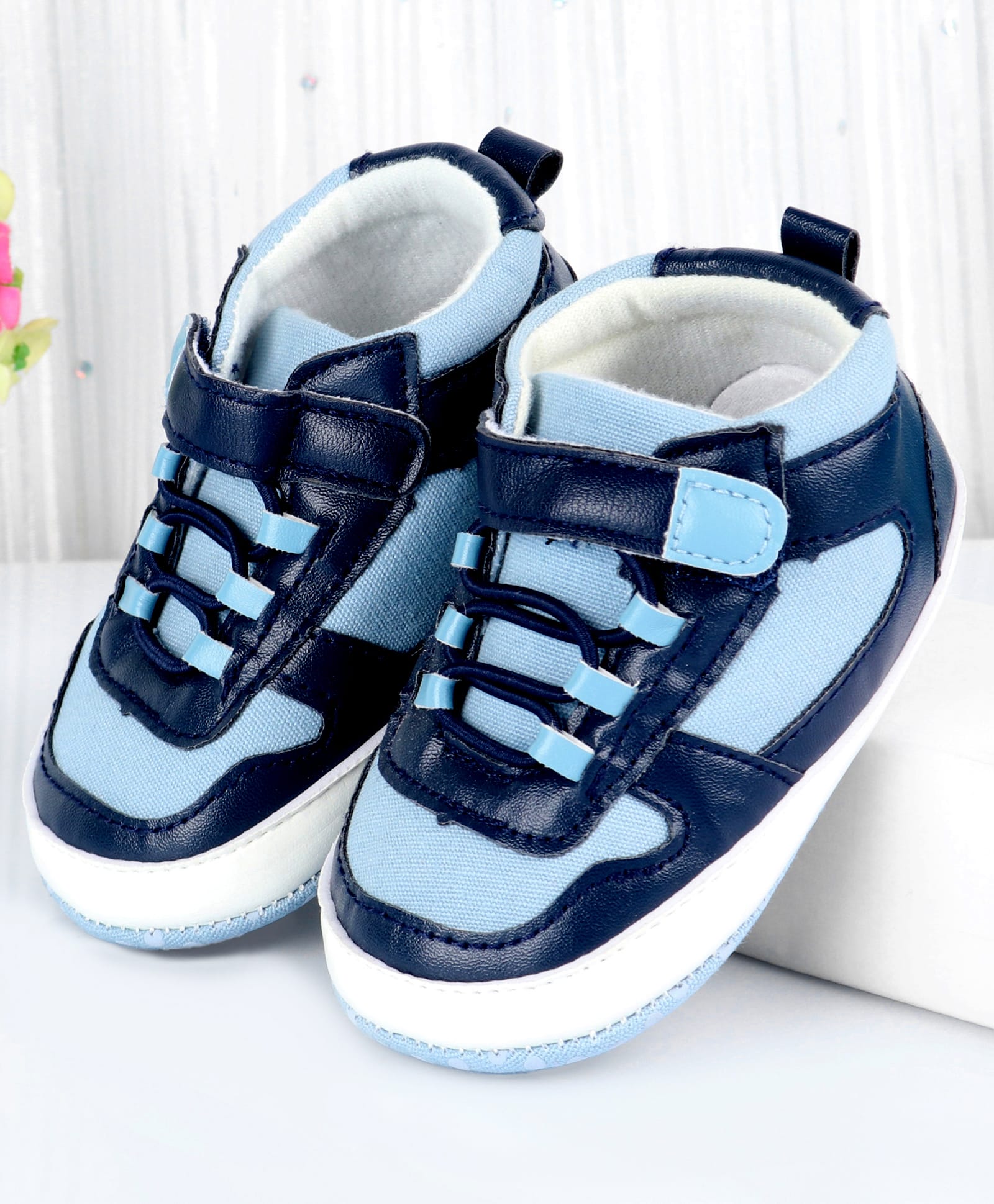 Cute Walk by Babyhug Velcro Closure Booties - Blue-image-21