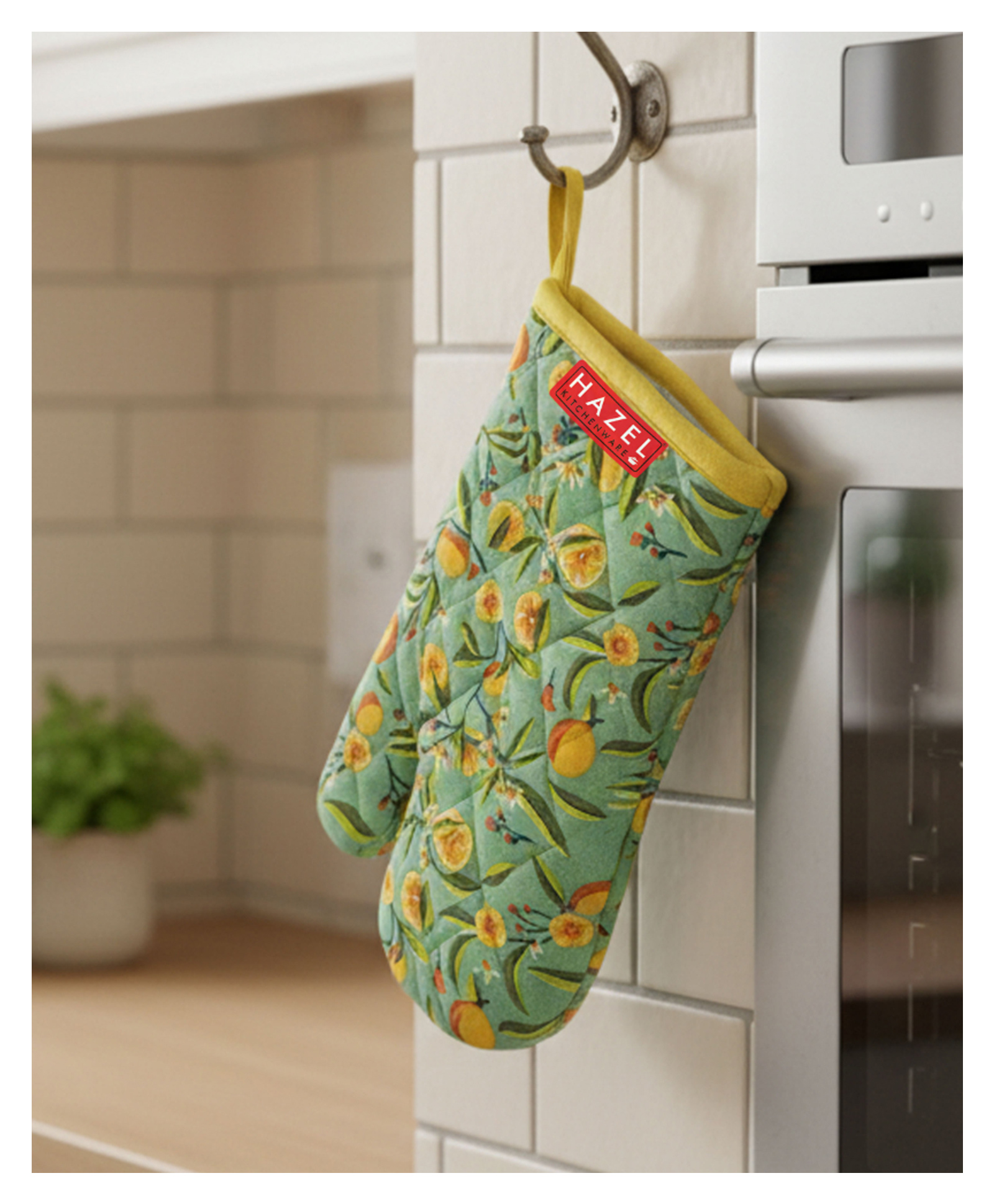 HAZEL Cotton Mitten Gloves for Kitchen | Heat Resistant Microwave & Oven Gloves | Baking, Cooking, Anti-Hot Protection - Set of 1-picture-34