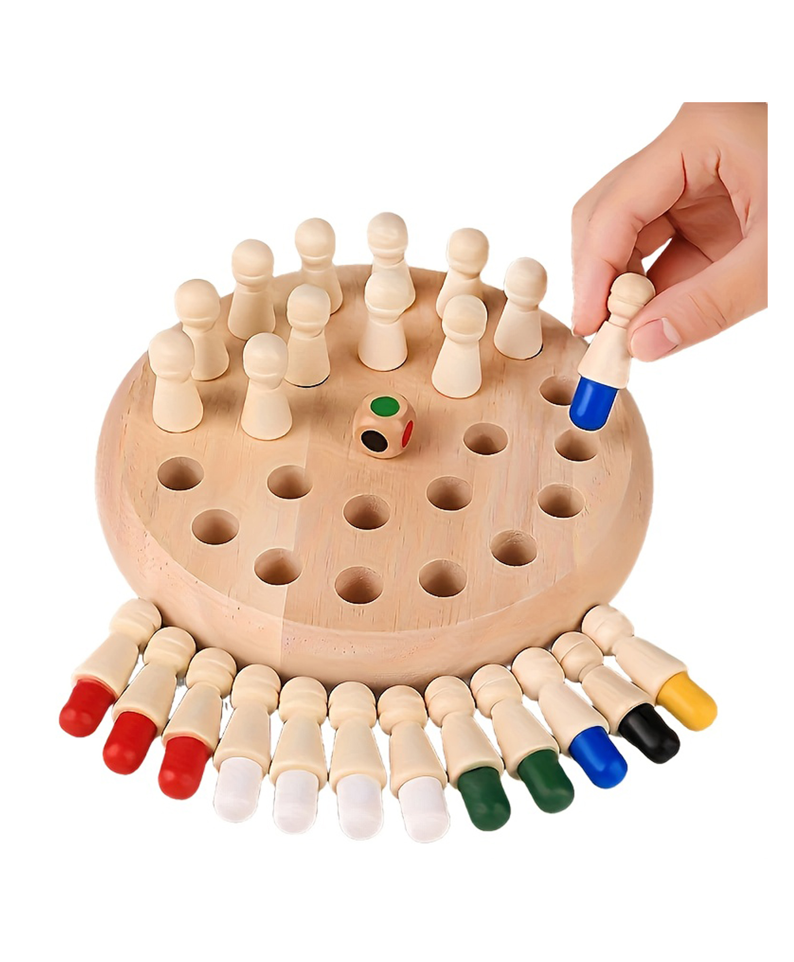 ADKD Memory Chess Wooden Educational Toy For Kids - Montessori Color Matching & Brain Training Game For Toddler (Multicolor)-image-40