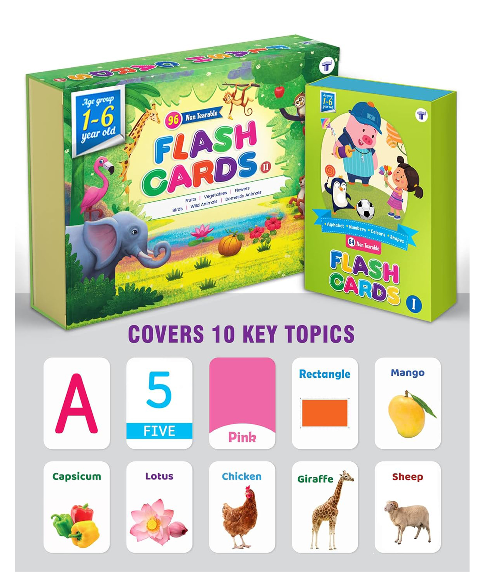 targetpublications Target Publications Flash Cards for Kids | Combo Pack of 160 Non Tearable Cards | 1-6 Years | Early Childhood Education-picture-14