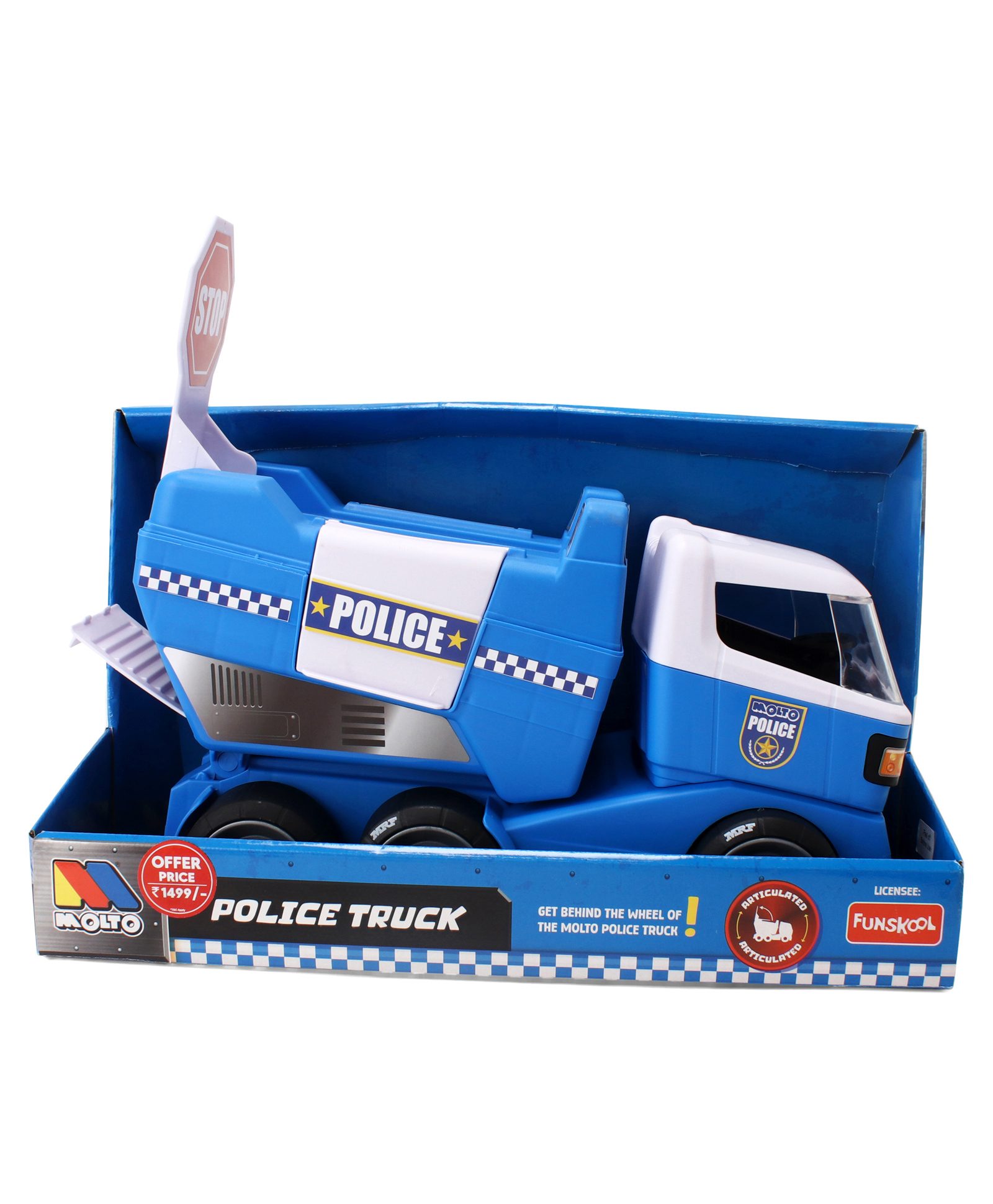 Funskool Molto Police Toy Truck - Blue-image-48