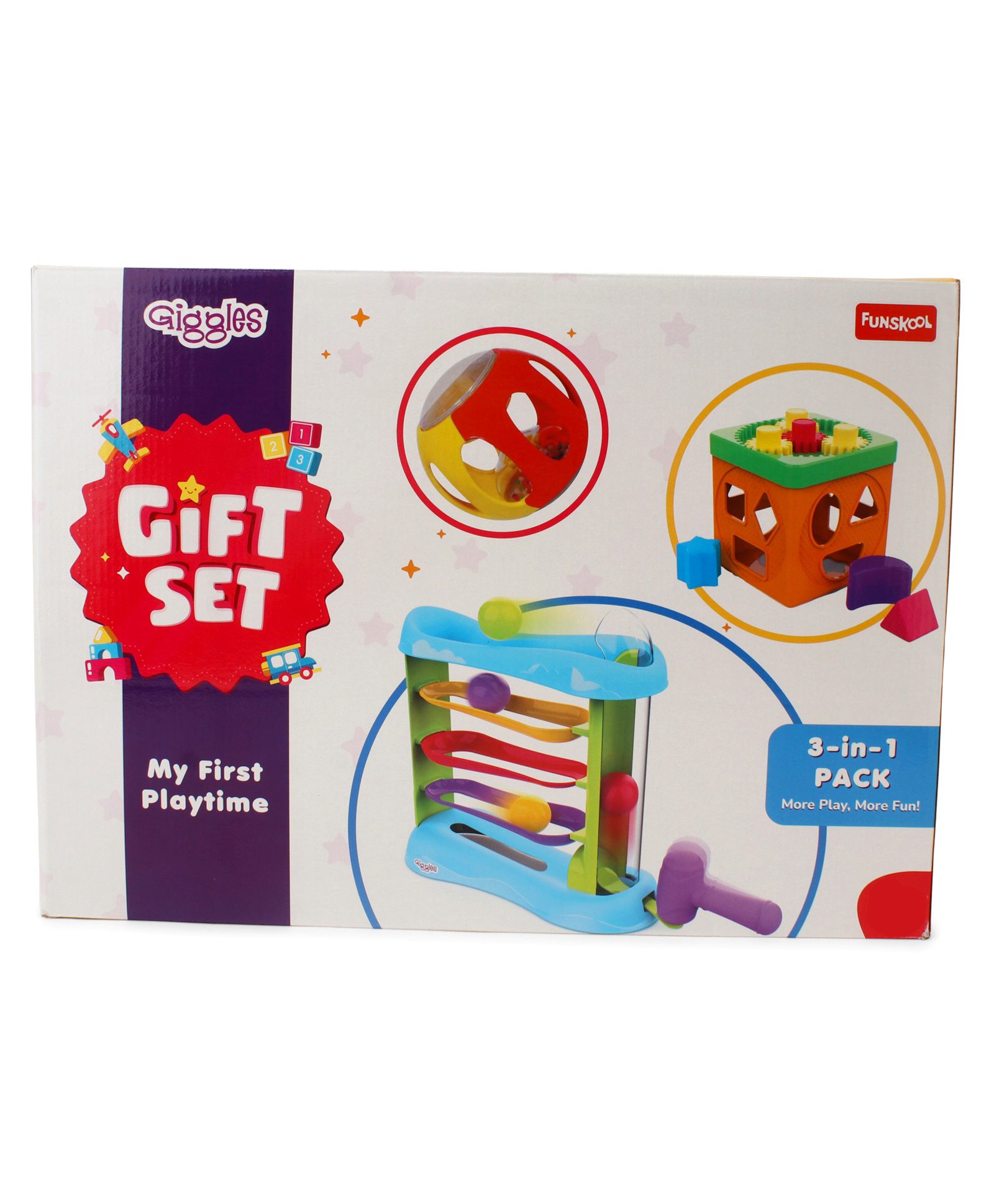 Giggles 3 in 1 My First Playtime Baby Gift Set - White-picture-27