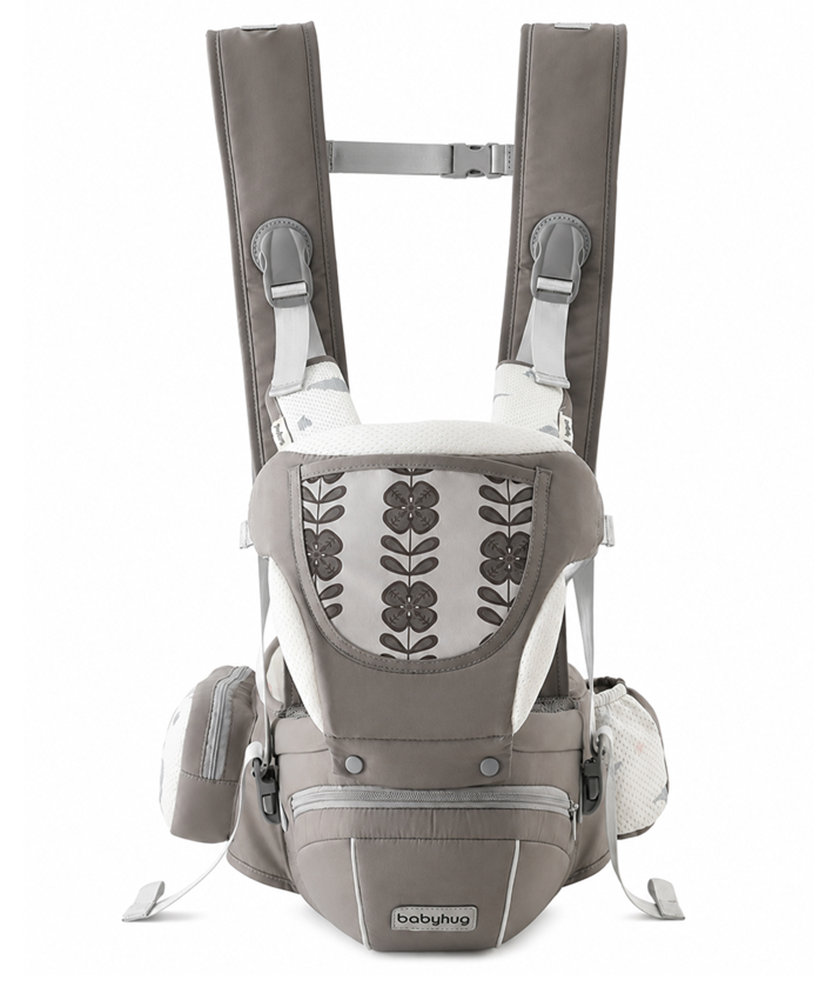 Babyhug AirEase 5-in-1 Hip Seat Baby Carrier - Grey| Lightweight & Breathable| Ergonomic Support| Foldable Head Support| Multiple Carry Positions| Carrying Capacity 15 kg| Optimum Weight Distribution-picture-20