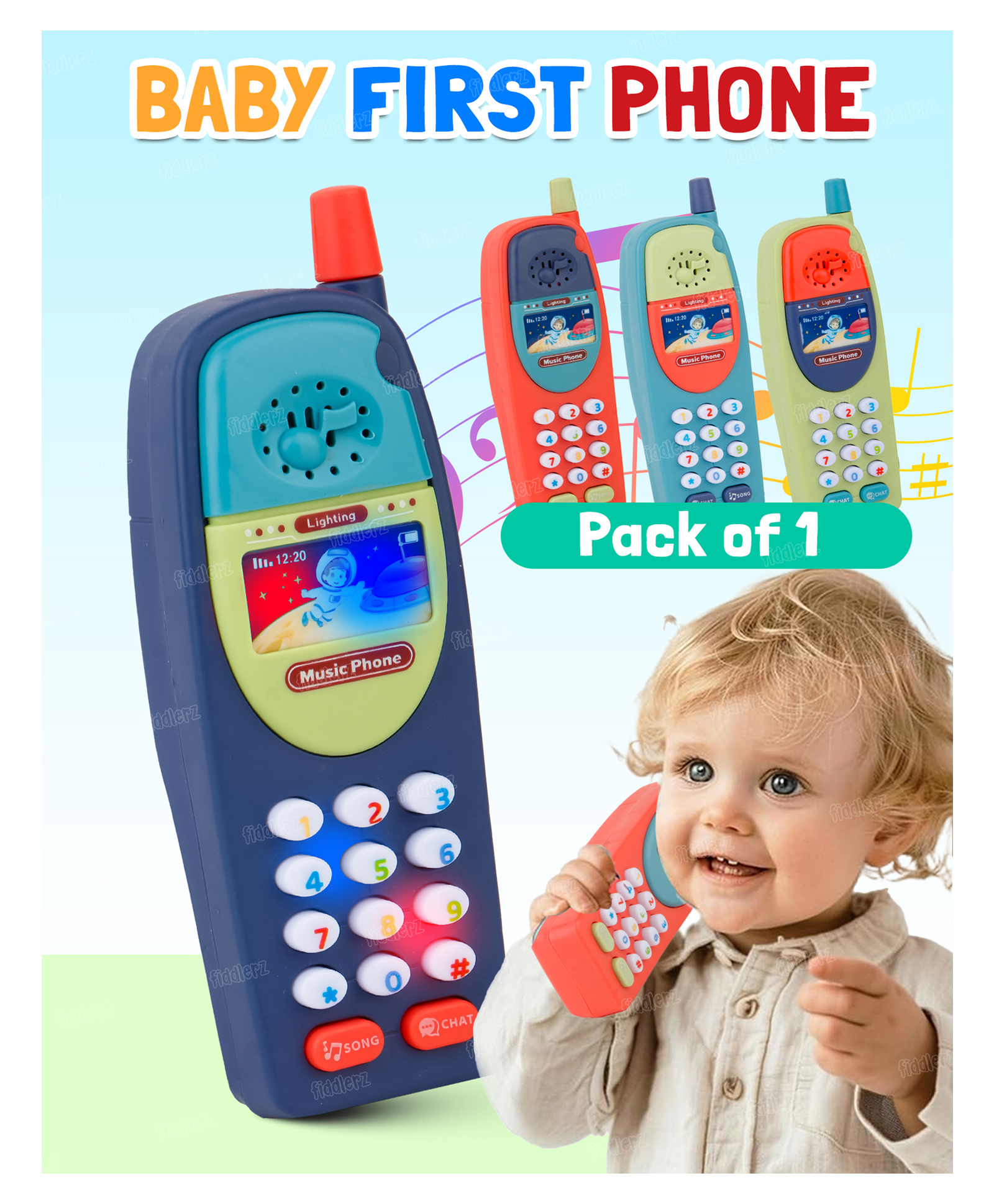 Fiddlerz Musical Mobile Toy with Music Lights (Color May Vary)-picture-23