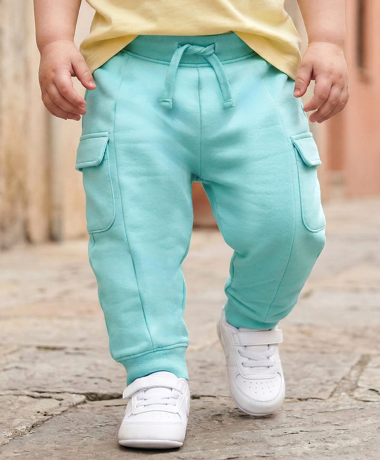 Babyoye Interlock Knit Full Length Solid Colour Lounge Pant - Light Blue-image-36