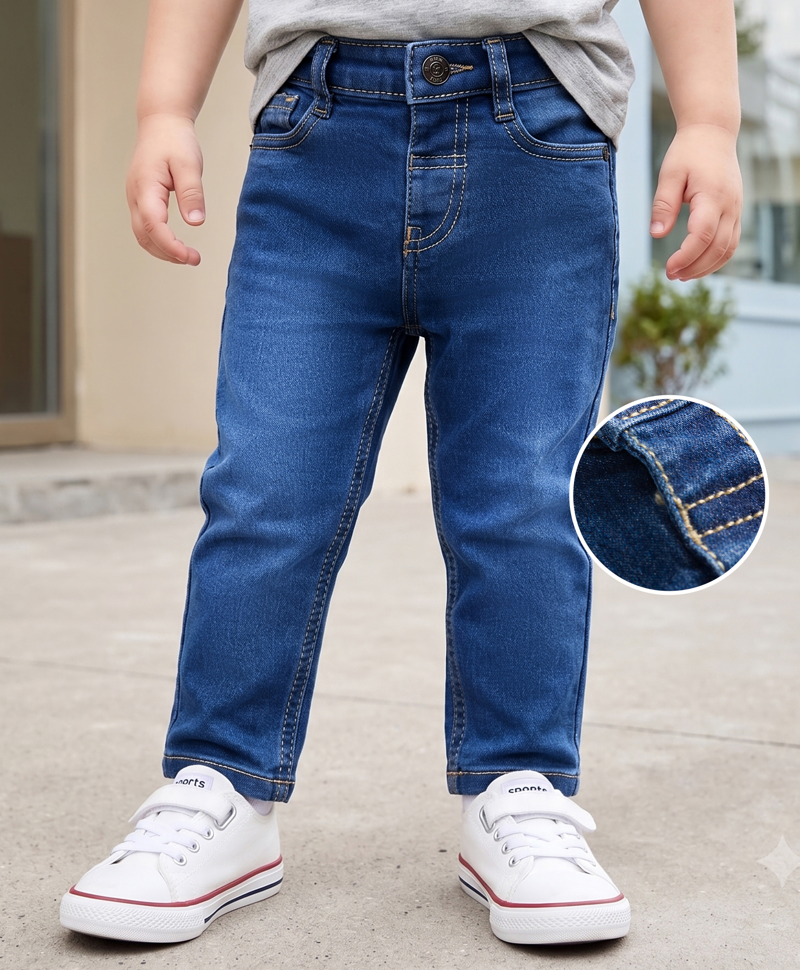 Kookie Kids Denim Woven Full Length Jeans - Blue-image-46