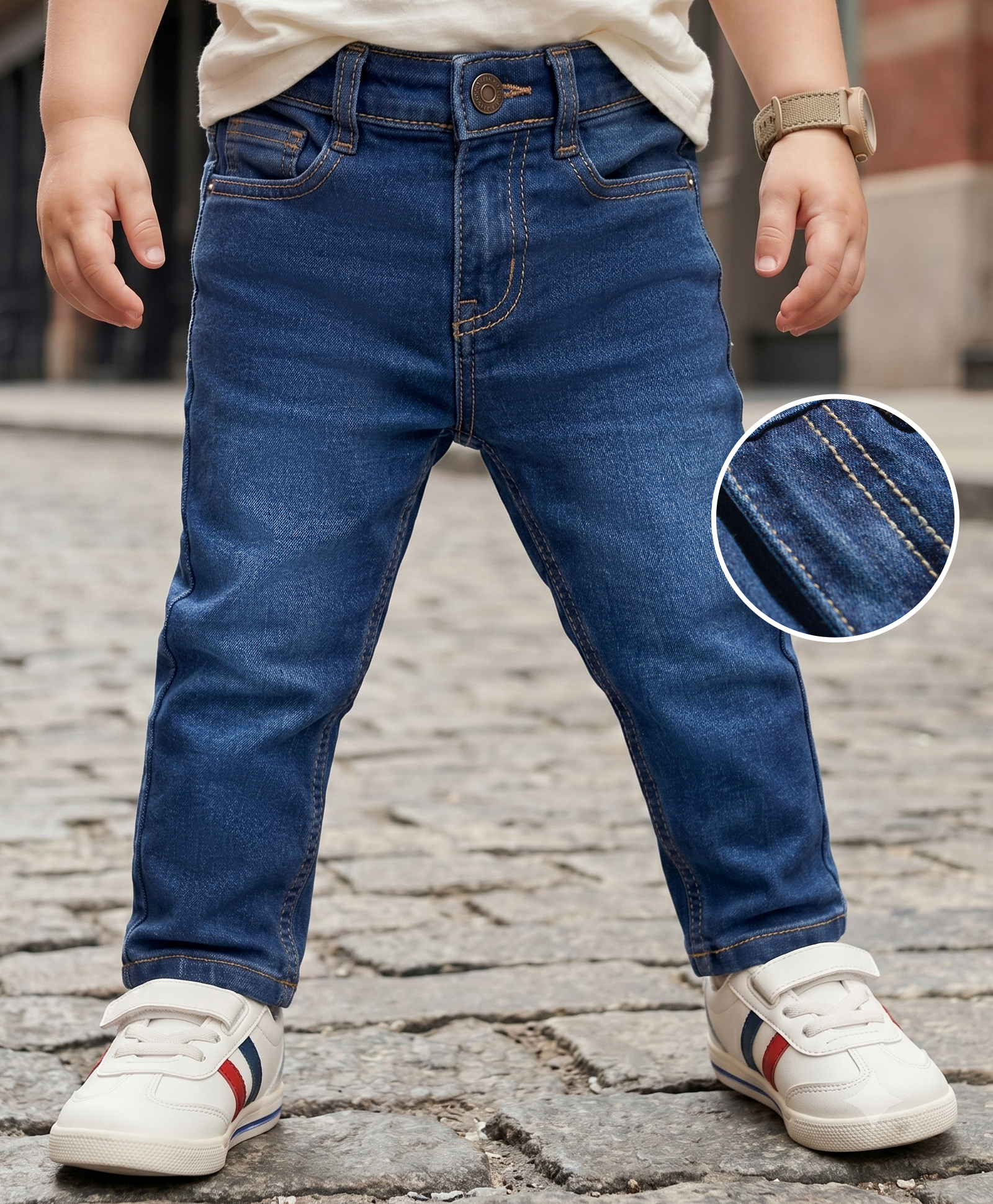kookie kids india Kookie Kids Denim Woven Full Length Solid Color Jeans - Light Blue-picture-35