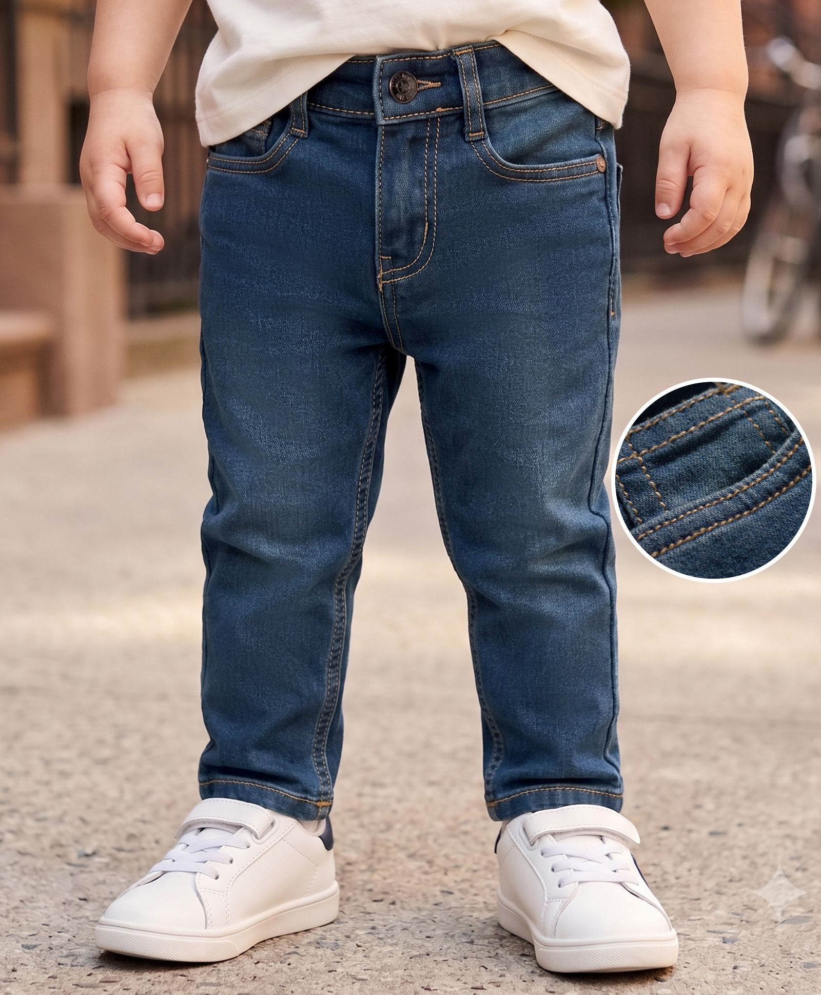kookie kids india Kookie Kids Denim Woven Full Length Solid Color Jeans - Blue-picture-37