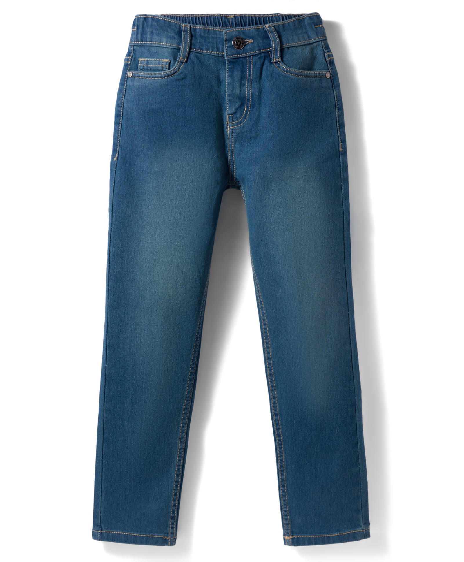 Kookie Kids Denim Woven Full Length Washed Jeans - Blue