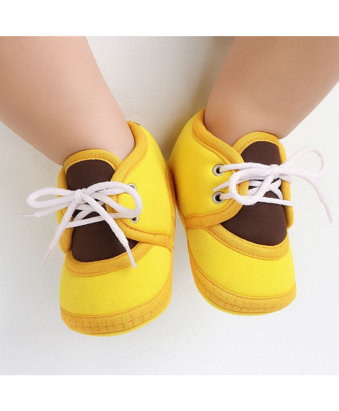Neska Moda Colour Blocked Lace Up Booties - Yellow & Brown-picture-7