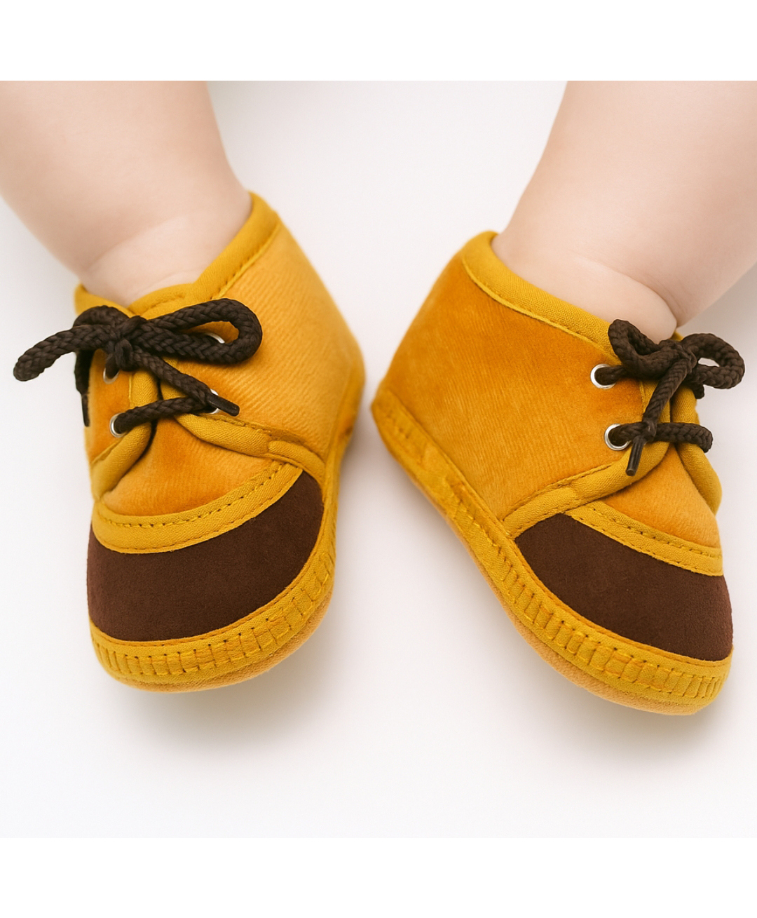 Neska Moda Colour Blocked Lace Up Booties - Brown-image-4