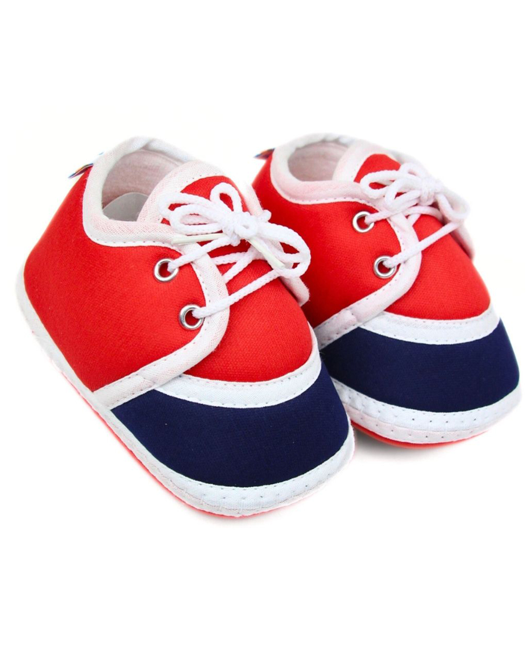 Neska Moda Colour Blocked Lace Up Booties - Red & Black-picture-19