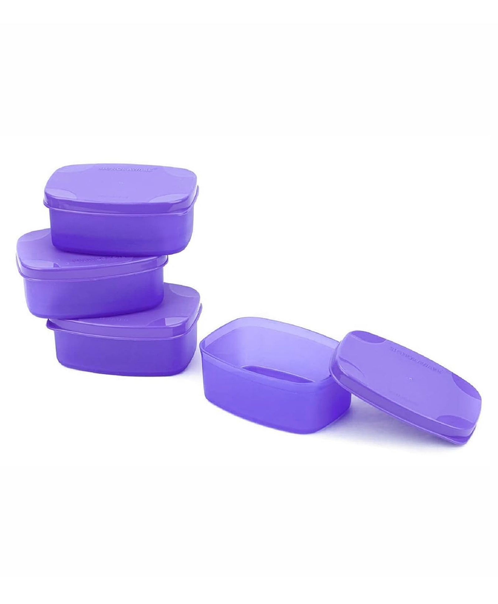Signoraware Tiny Wonder BPA Free Plastic Storage Containers | Airtight & Leakproof | Microwave Safe | Portable & Stackable | Travelling & Picnics Use ( 100ml+100ml+100ml+100ml | Set of 4 | Violet )-picture-30