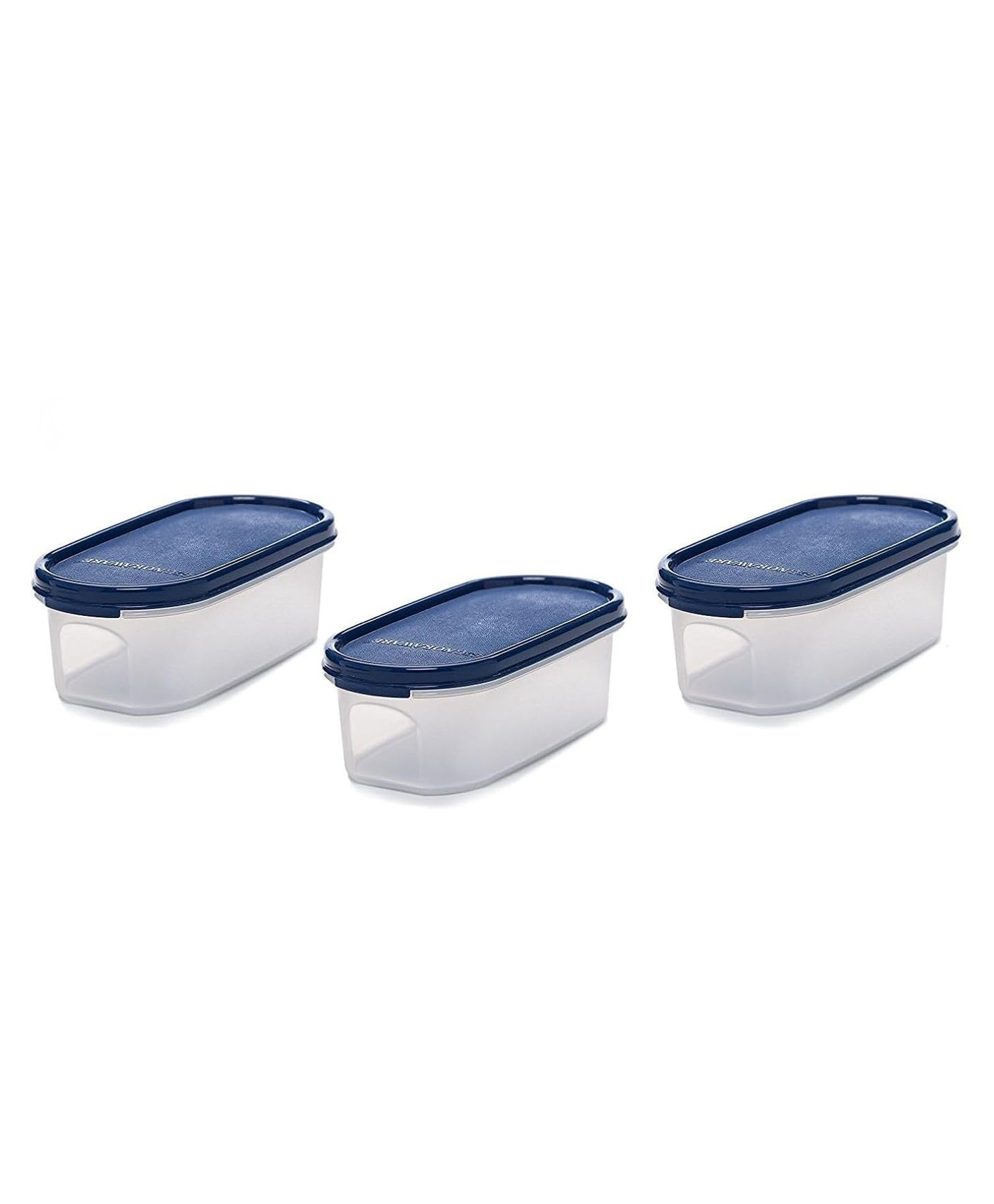 Signoraware Modular Oval No.1 Plastic Container Set, 500ml, Set of 3, Mod Blue-picture-23
