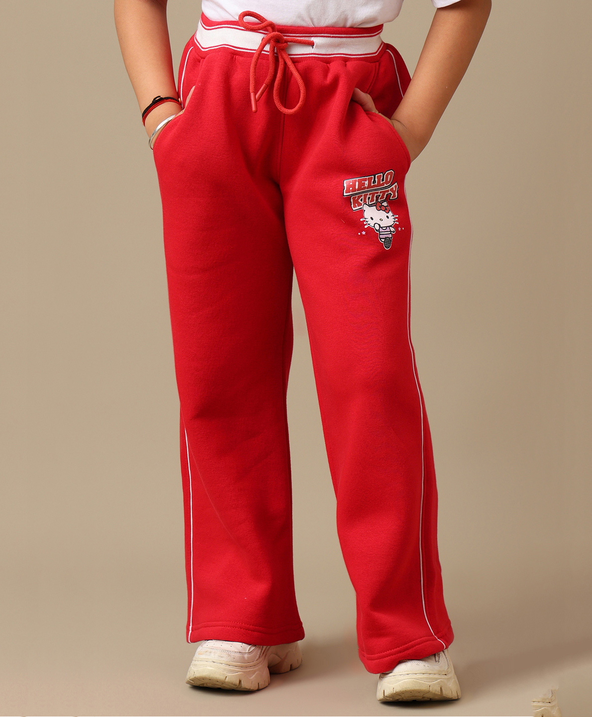 Kidsville Knit Hello Kitty Featuring Character Printed Track Pants - Red-image-18
