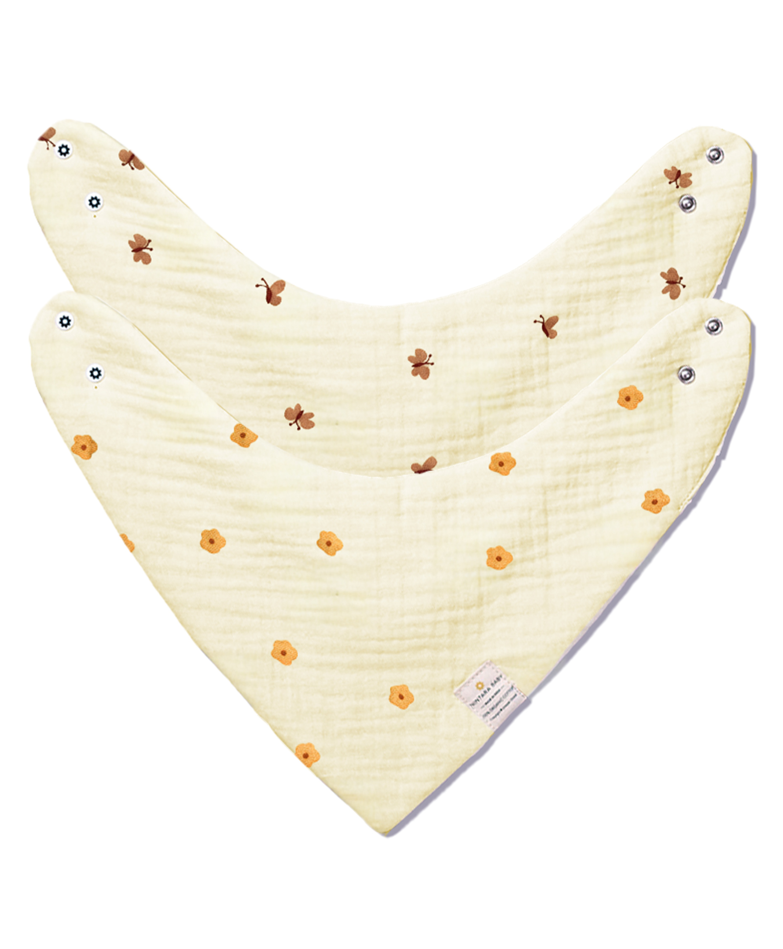 Nintara Baby Bandana Bibs - 100% Organic Premium Muslin Cotton, Absorbent, Soft, Adjustable Snap Buttons, Reversible, 7-Layers for Drooling, Teething, Feeding, Gifts for Babies Ages 0-3, Pack of 2-image-17