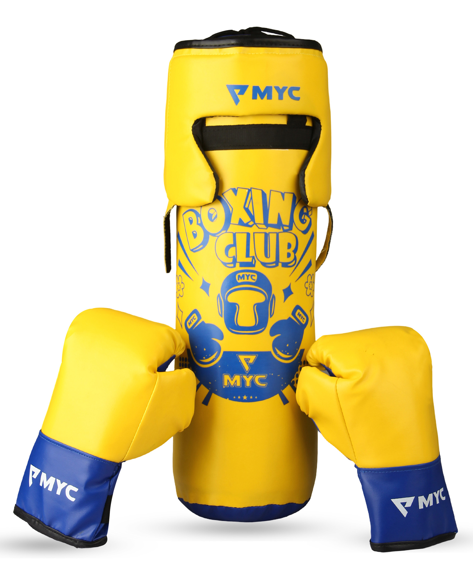 MYC Pack of 4 Kids Punching Bag Boxing Kit Set for Karate | Bounce-Back Martial Arts Bag for Boys & Girls (YELLOW)-image-2